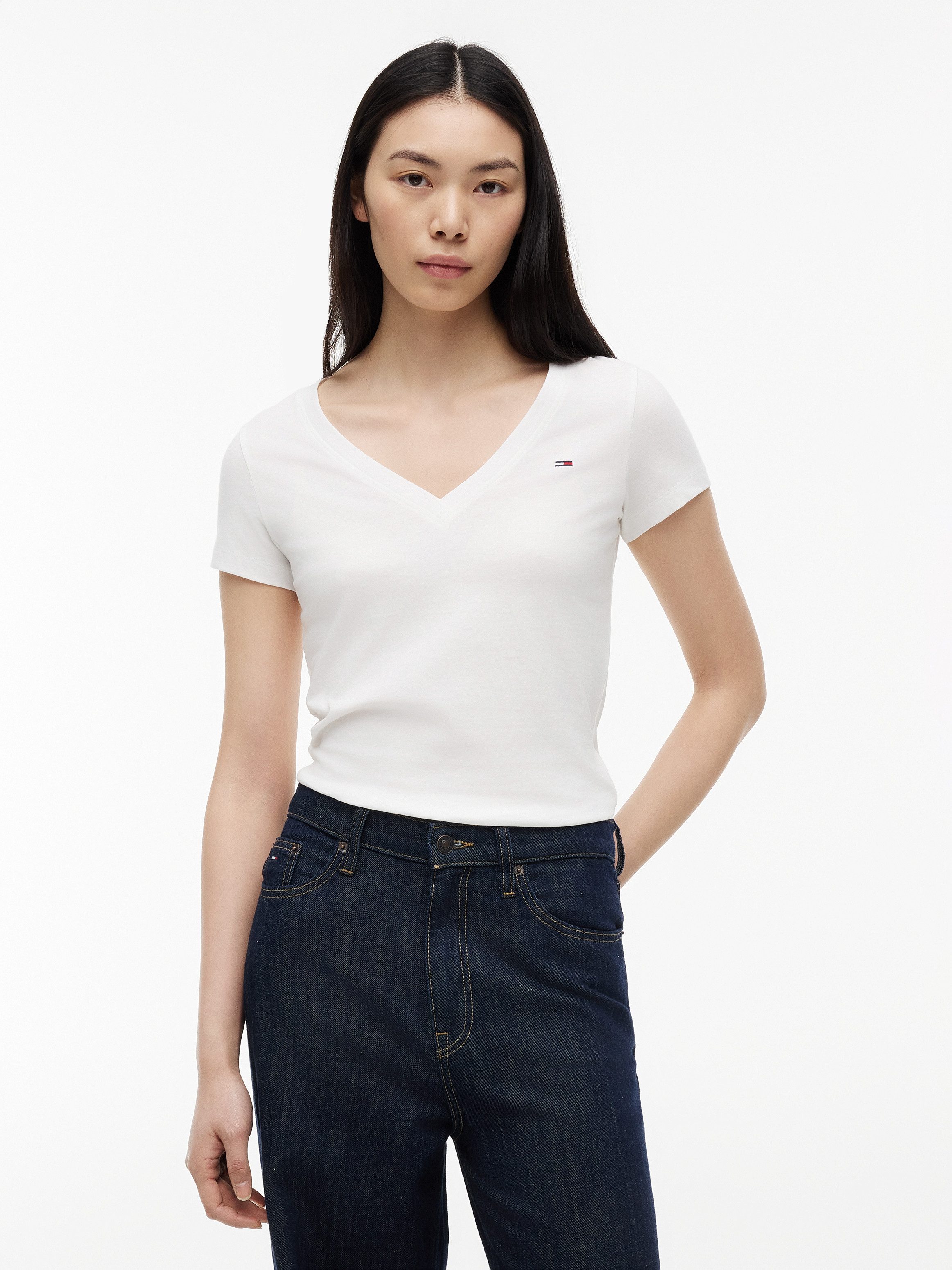 Tommy Jeans V-Shirt TJW 3PACK V-NECK TEE (Packung, 3-tlg., 3er-Pack) Baumwolle, V-Ausschnitt, 3 Stück im Set