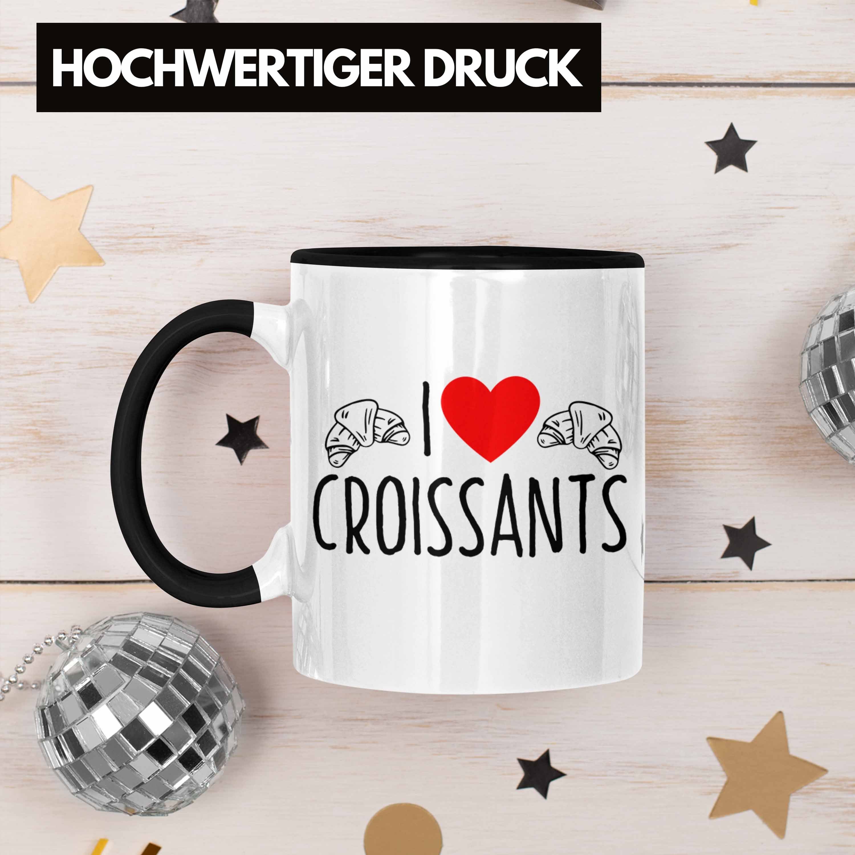 Tasse Schwarz Croissants" Love Tasse Fr "I Croissant-Liebhaber Lustiges Trendation für Geschenk