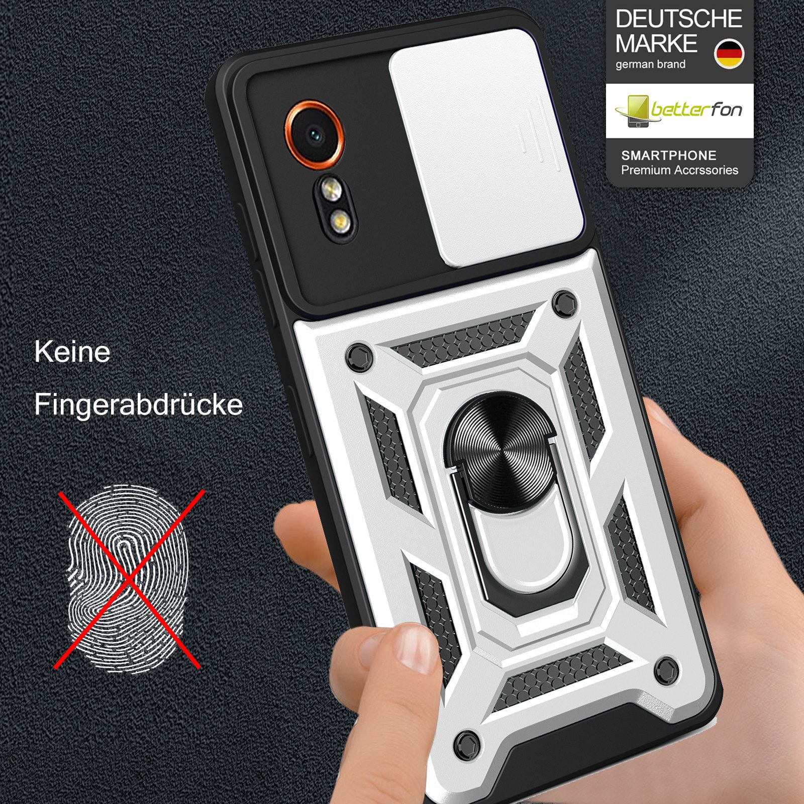 betterfon Handyhülle Outdoor Panzer Hülle für Samsung Galaxy Xcover 7 mit Kameraschutz, Panzerhülle Stoßfeste Hybrid-Hülle mit Ringhalter Smartstand-Funktion