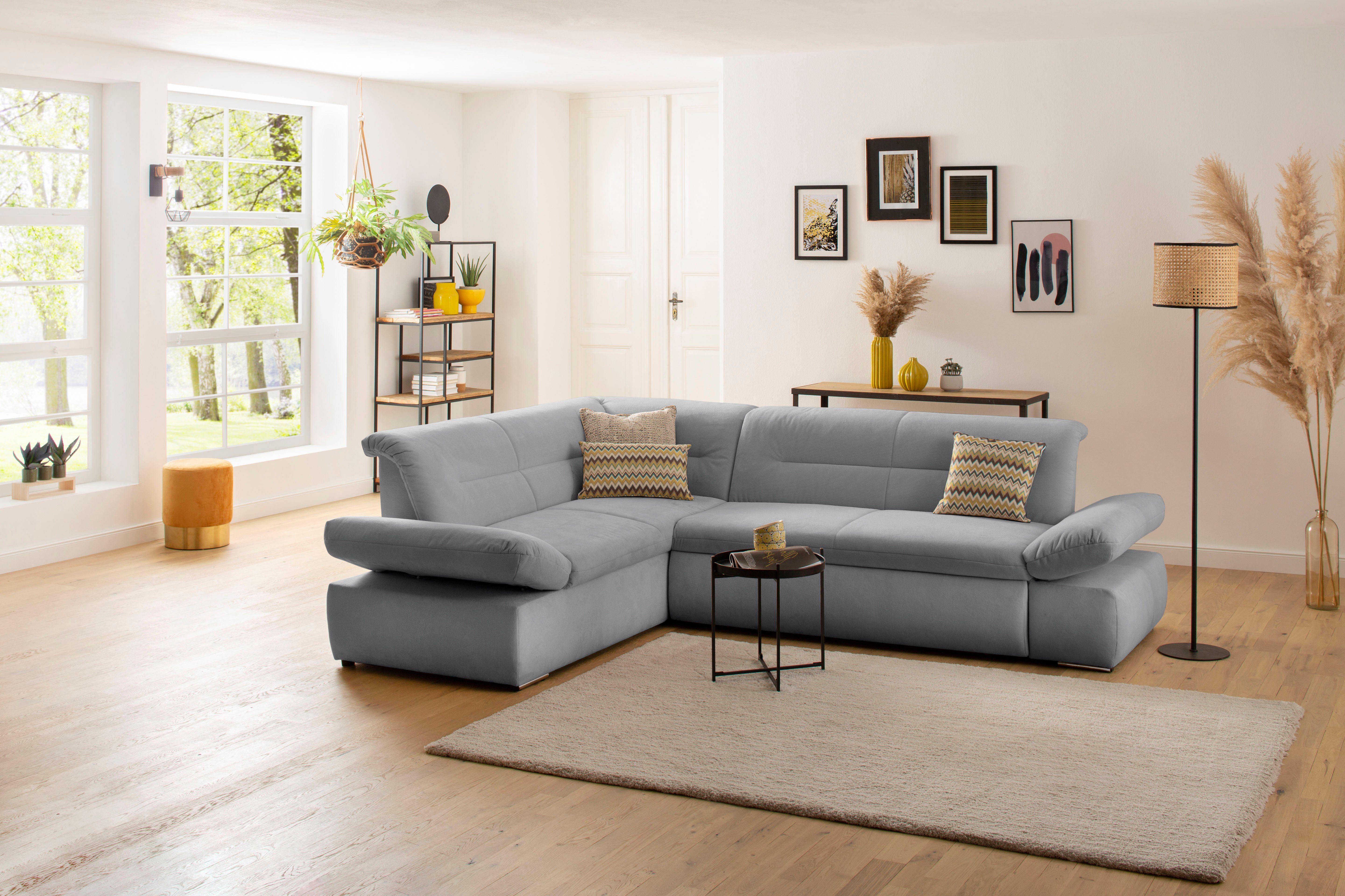 Home affaire Ecksofa Avesa L-Form, Wahlweise mit Arm- und Bettfunktion, B/T/H: 275/211/80 cm