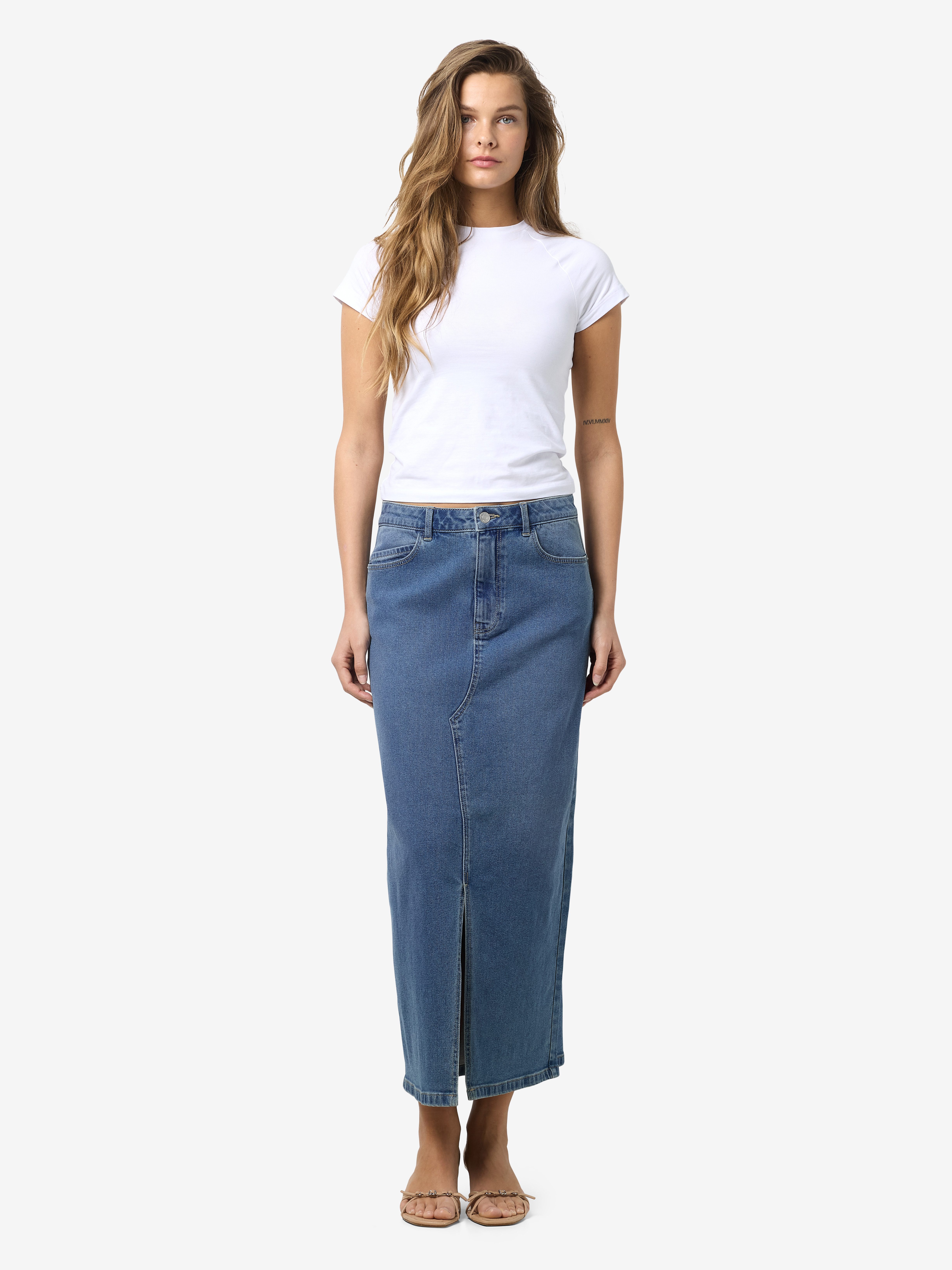 Noisy may Jeansrock NMKATH NW SLIT MIDI SKIRT VI477MB NOOS