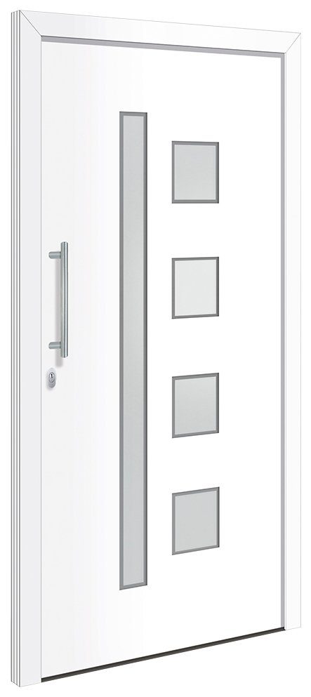 RORO Türen & Fenster Haustür  12, BxH: 100x210 cm, weiß, ohne Griff, inklusive Türrahmen