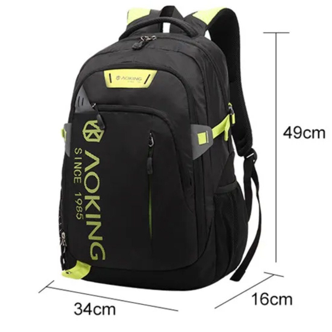 Aoking Freizeitrucksack Rucksack Schulrucksack Sportrucksack Reise Sport Uni Freizeit (Laptopfach) Notebookrucksack Arbeit Schule Ranzen Rucksack (schwarz)