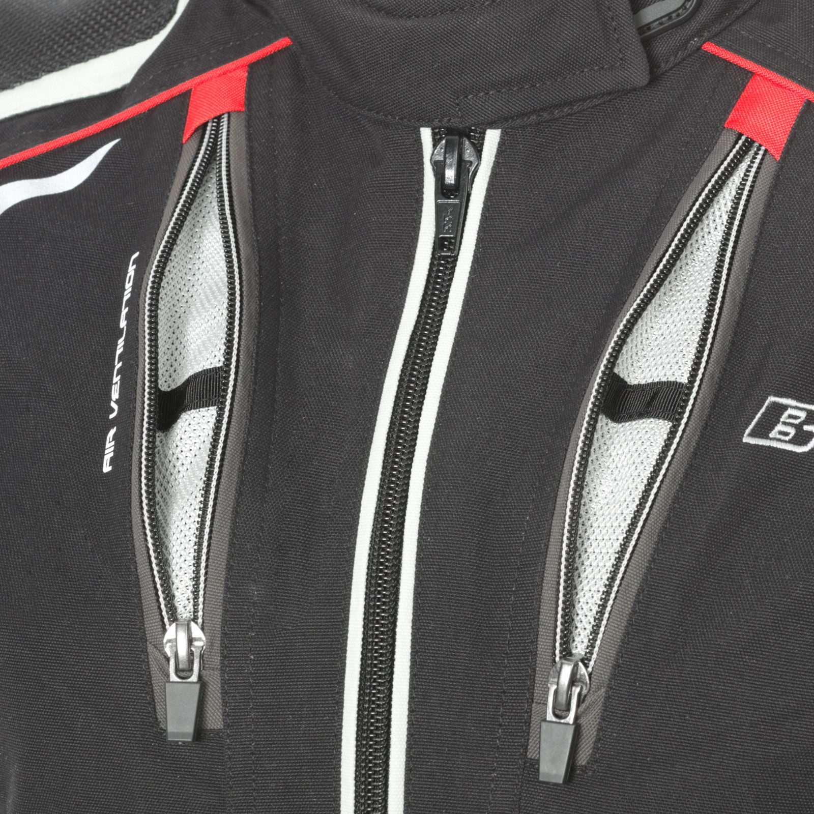 Büse Motorradjacke Büse Linda Damen Jacke schwarz / rot atmungsaktiv