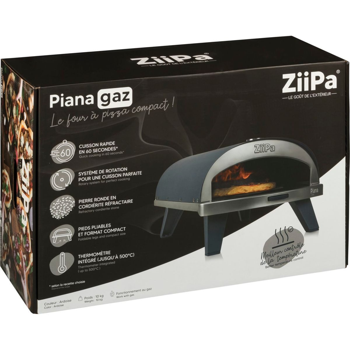 ZiiPa Gasgrill Piana Gas-Pizzaofen Farbe Schiefer