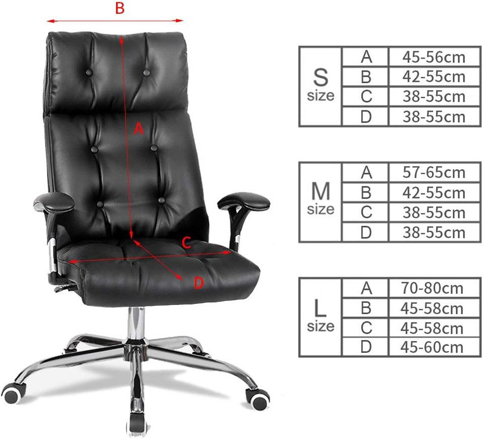 Diwzbyn Bürostuhlhusse Abnehmbare Elastische Universal Stretch Stuhlhussen Stuhlbezug, Computer Stuhl Schreibtischstuhl Drehstuhl Hussen