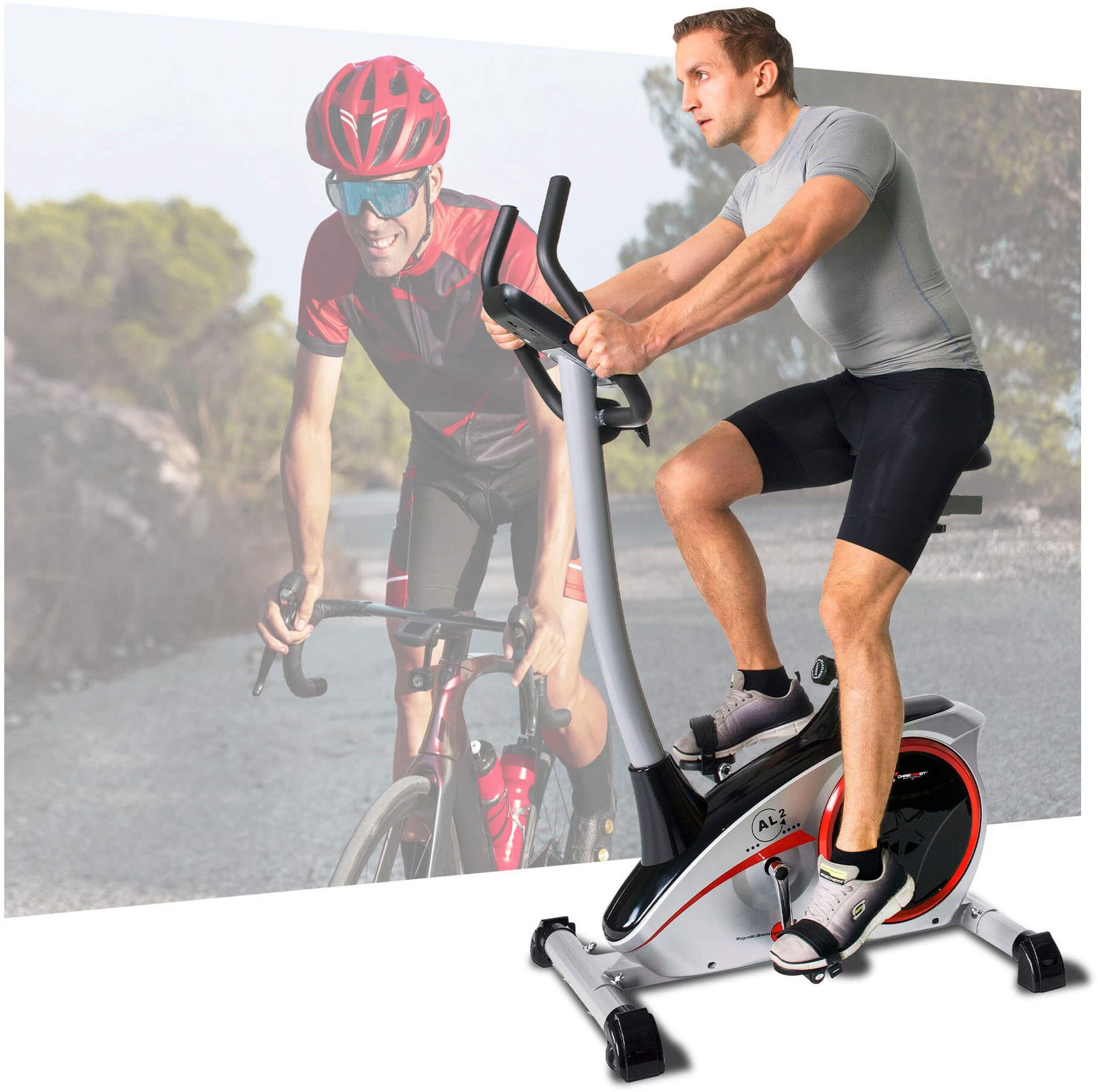 Christopeit Sport® Ergometer AL 2 (mit Tablet-Halterung), 150 kg max. Benutzergewicht, Fahrrad, 24 Widerstandsstufen