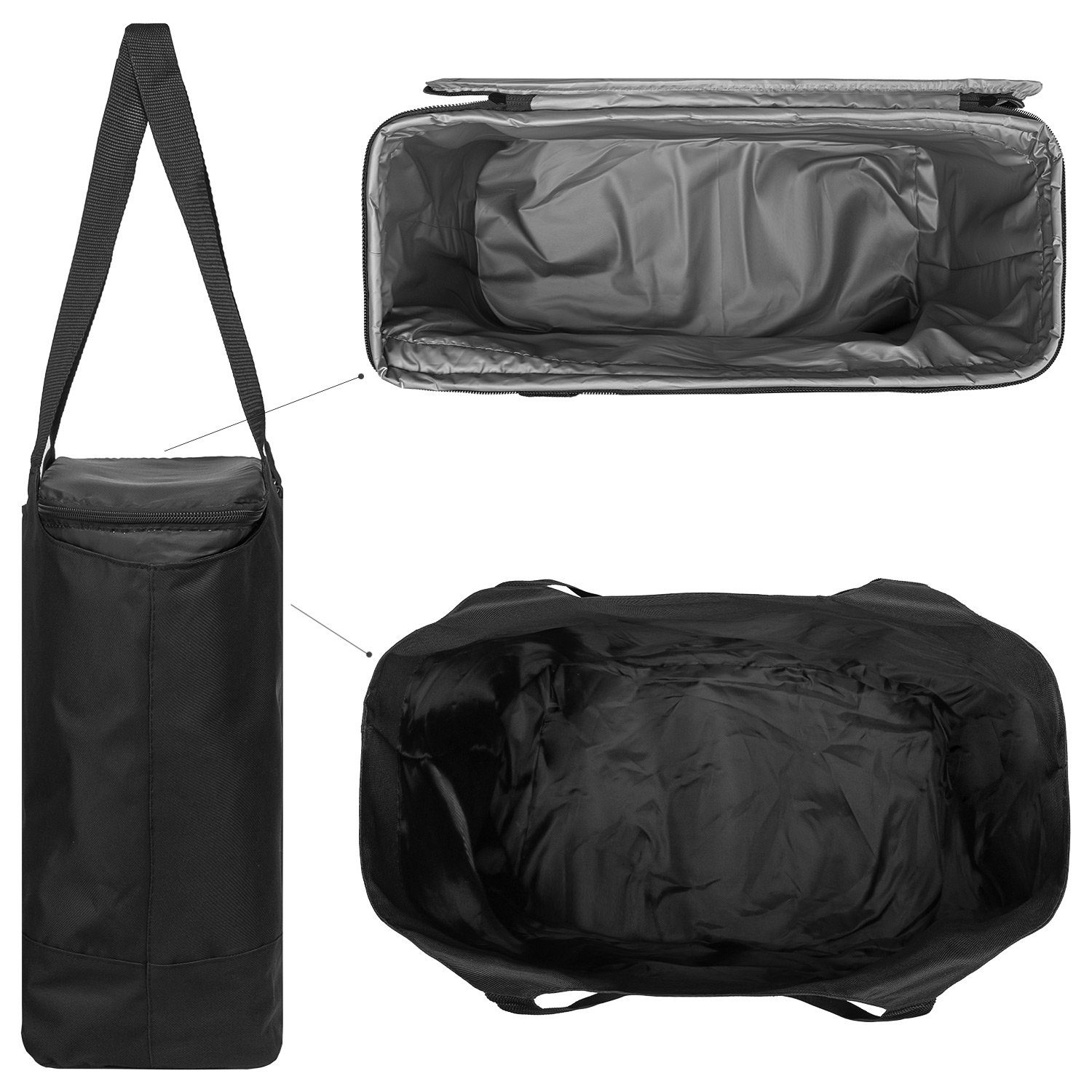 anndora Picknickkorb Kühltasche Einkaufstasche Design Kühlakku - Auswahl 2 zur 1 in + schwarz 