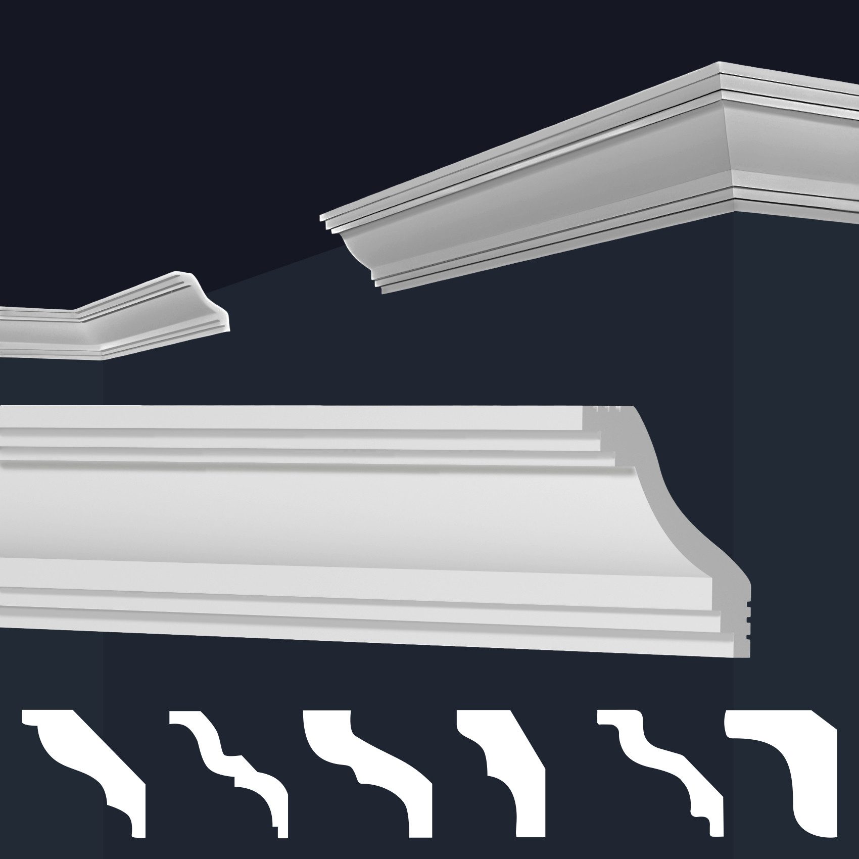 marbet design Stuckleiste E-40, 20 Meter / 10 Leisten, XPS Styropor weiß - günstig online kaufen