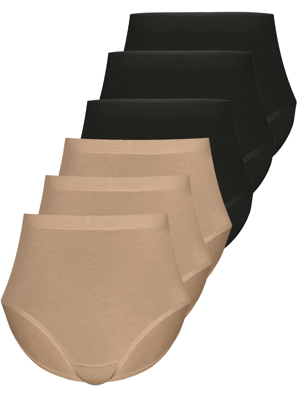 Sassa Taillenslip 6er Sparpack Slip Maxi LOVELY SKIN (Spar-Set, 6-St) Zwickel