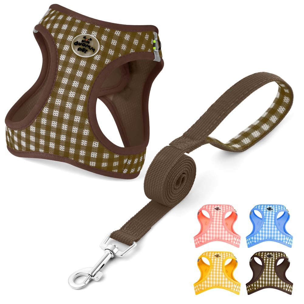 Ledander Hunde-Geschirr Hundegeschirr Leine Set für Hunde, Atmungsaktive Step-In Geschirr, aus Mesh mit gepolsterter Weste Anti Zug Reflektierend Verstellbar