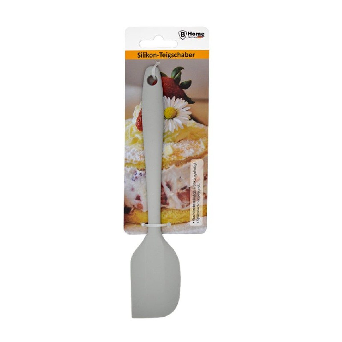 B-Home Teigschaber aus Silikon - Flexibel, ergonomisch & hitzebeständig - 20 cm, Spülmaschinengeeignet, Silikon
