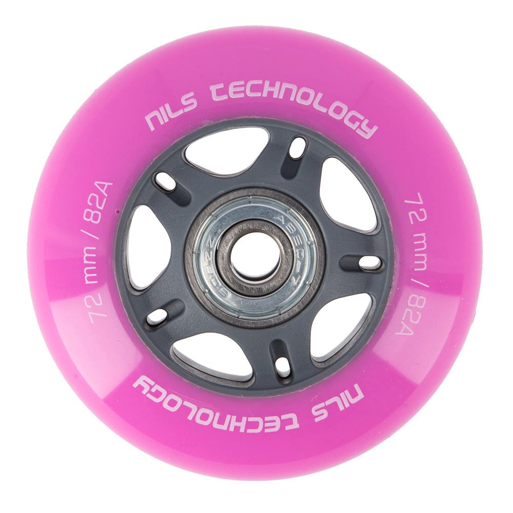 NILS EXTREME Inlineskates-Rolle Ersatzrollen Skaterollen Rollensatz (Spar-Set, 4 St), 82A, 72x24 mm, ABEC 7, 4er-Set, rosa