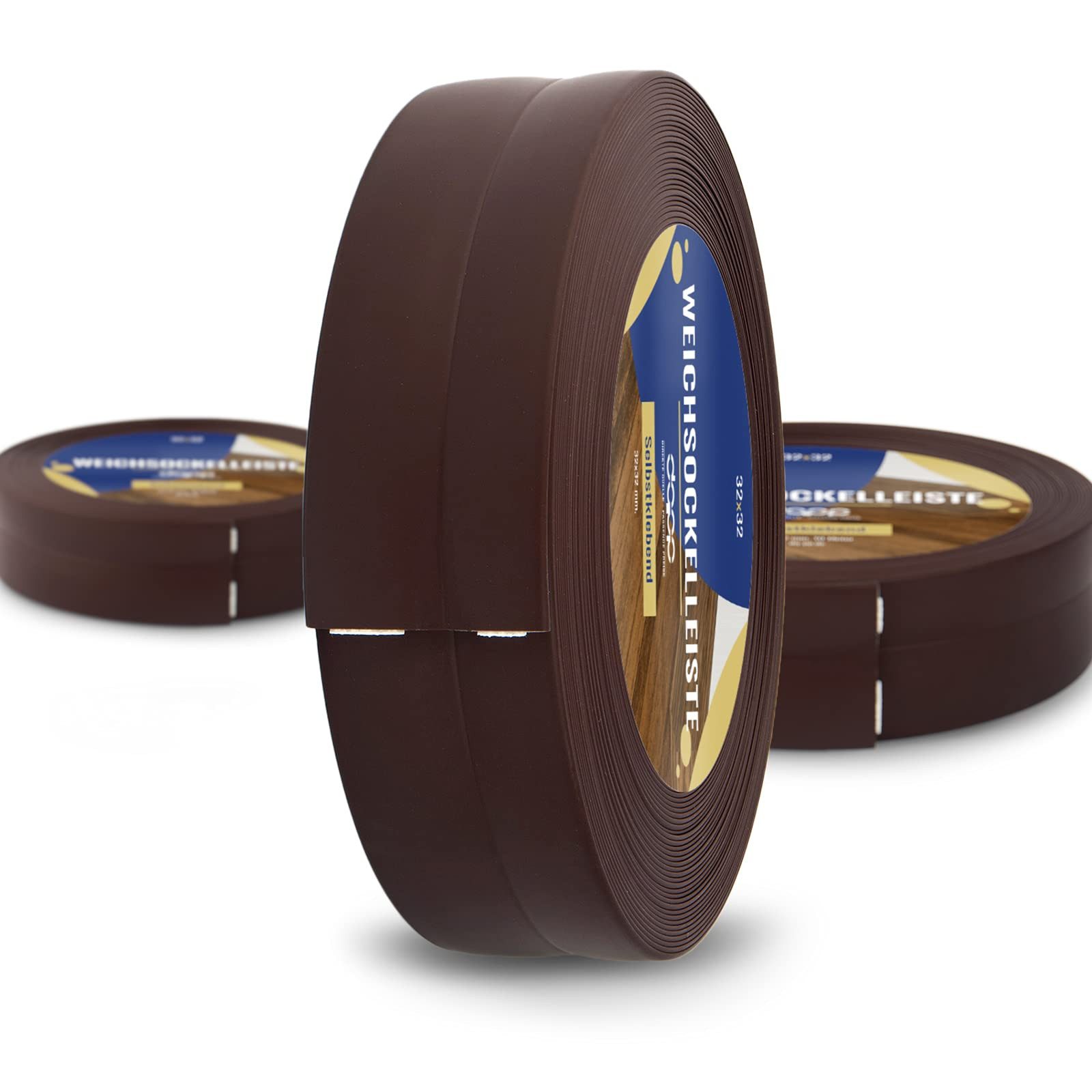 DQ-PP Sockelleiste DQ-PP WEICHSOCKELLEISTE 20m, 32x23mm, selbstklebend, Gummileiste, PVC, Sockelleiste, Abschlussleiste, Bodenleiste, Winkelprofil – Bild 3 von 5