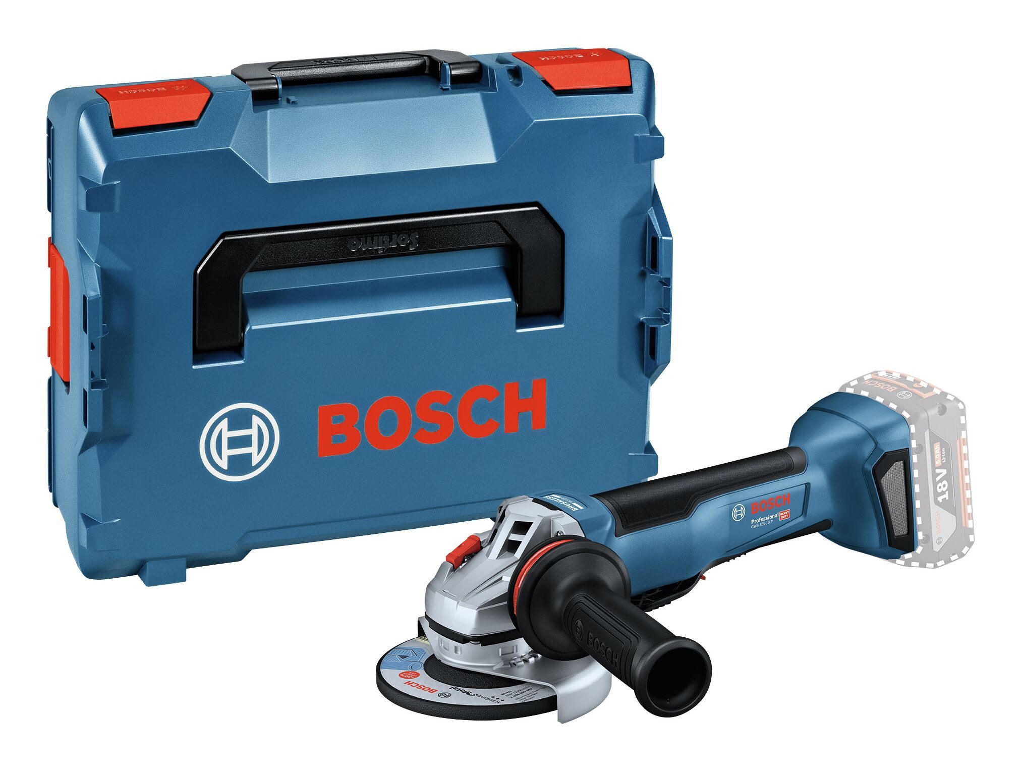 BOSCH Akku-Winkelschleifer GWS 18V-10 P, max. 9000 U/min, Ohne Akku - in L-BOXX 136