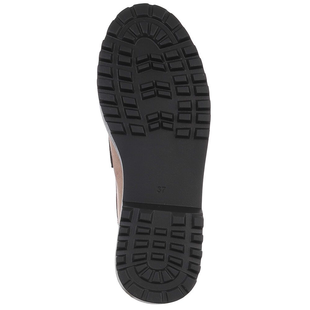 Ital-Design Trendige Loafers mit Metallösen für Damen Slipper (90793408) Blockabsatz Mokassins in Schwarz