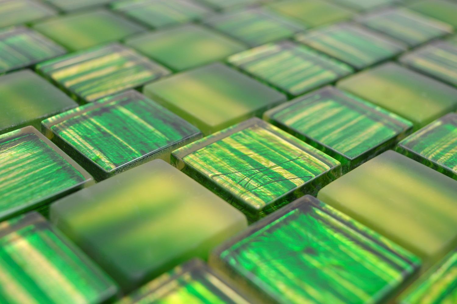 Mosani glänzend Matten Crystal grün Mosaikfliesen Glasmosaik 10 Mosaikfliesen /