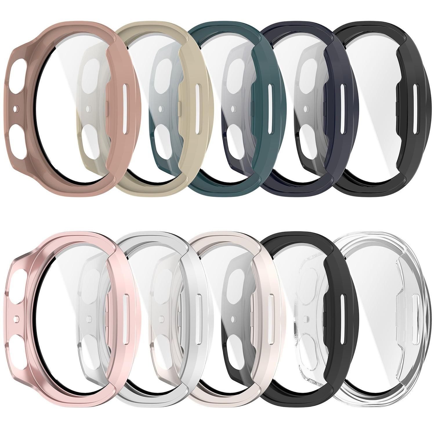 Wigento Smartwatch-Hülle + Schutzglas für Samsung Galaxy Watch 9 8 40mm Kunststoff 9H Rosa, Schutzhülle aus PC + Hart Glas für Rundumschutz – Bild 3 von 3