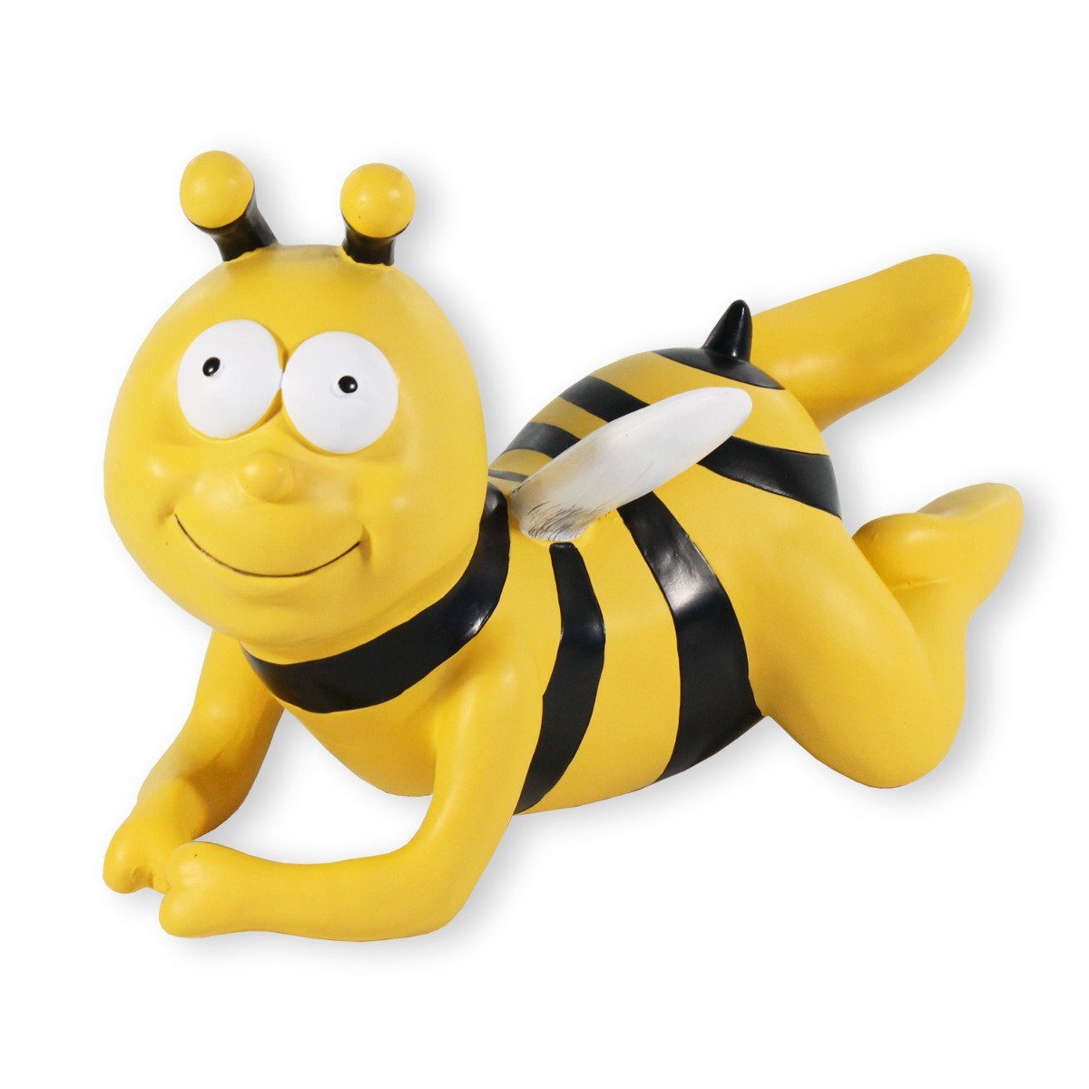 handbemalt, Figur Deko, Biene Bienen schwebende Tierfigur wetterfest, colourliving Gartenstecker möglich auf fliegend Montage ist Stab