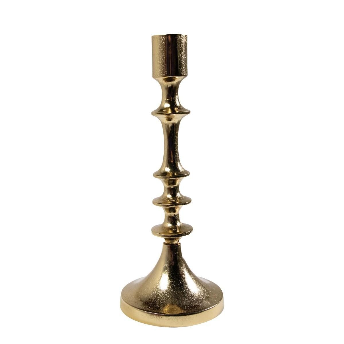 INNA-Glas Kerzenhalter Kerzenständer AMBERLEY, aus Aluminium, gold, 25cm, Ø10cm