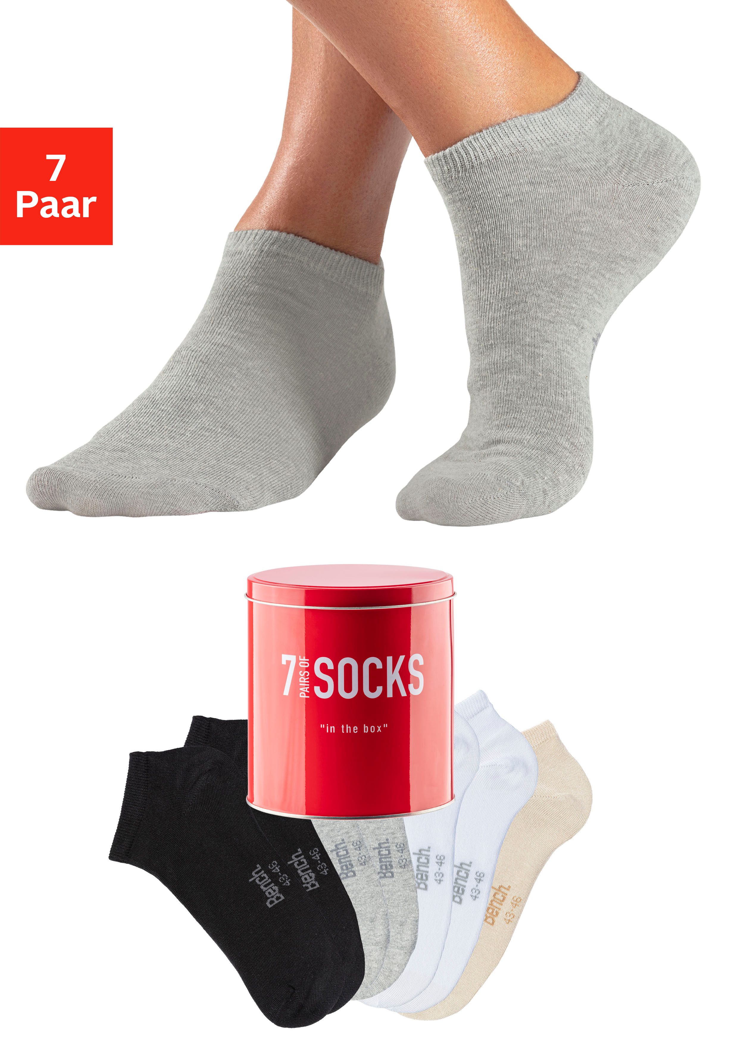 Bench. Sneakersocken (Dose, 7-Paar) verpackt in der Dose günstig online kaufen