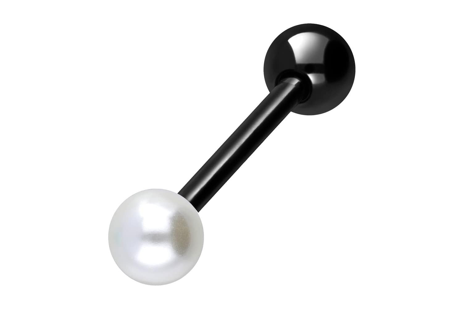 PIERCINGLINE Brustwarzenpiercing Chirurgenstahl Barbell SYNTHETISCHE PERLE + CHIRURGENSTAHL-KUGEL (Barbells, 1-tlg)