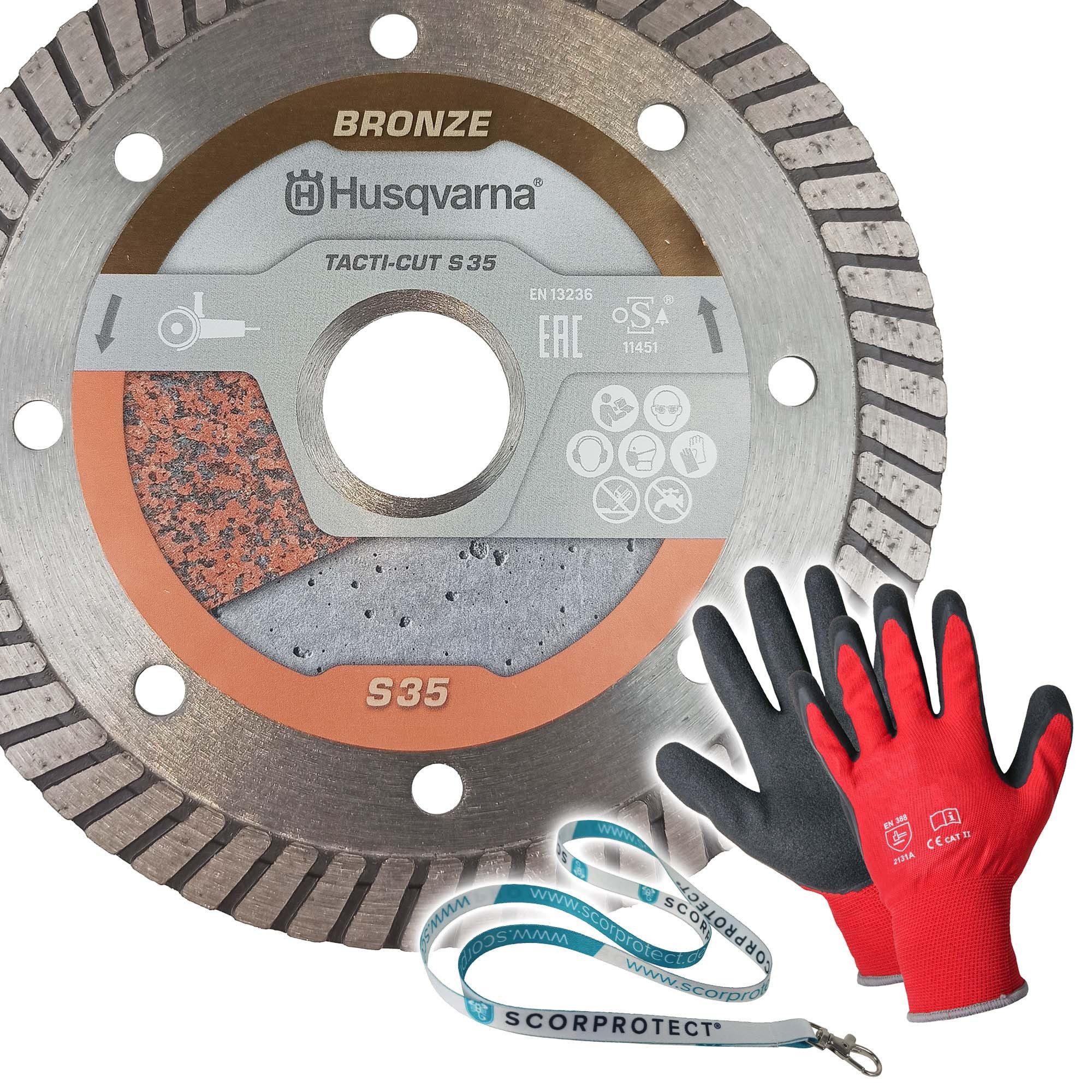 Scorprotect® Diamanttrennscheibe Original Tacti-Cut S35 für Husqvarna Winkelschleifer, Ø 11.5 mm