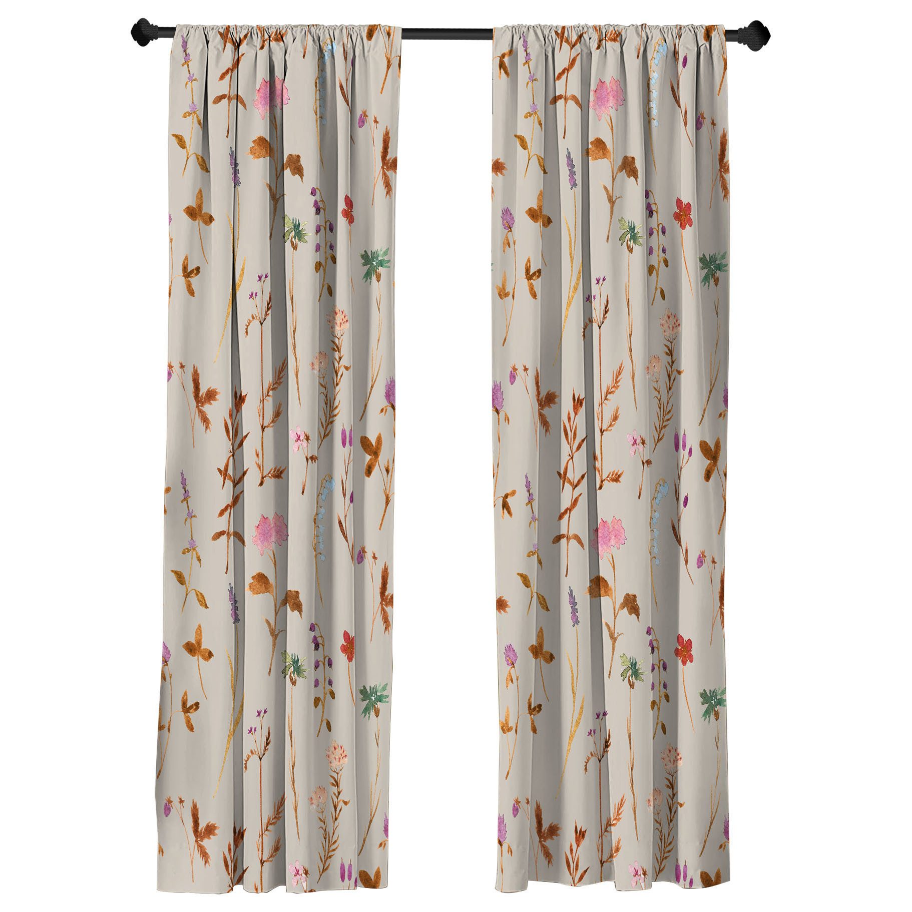 Abakuhaus Gardine Vorhang für Wohnzimmer Schlafzimmer Dekor, Microfaser, Blumen Frühlingszeit Botanik Kunstwerk