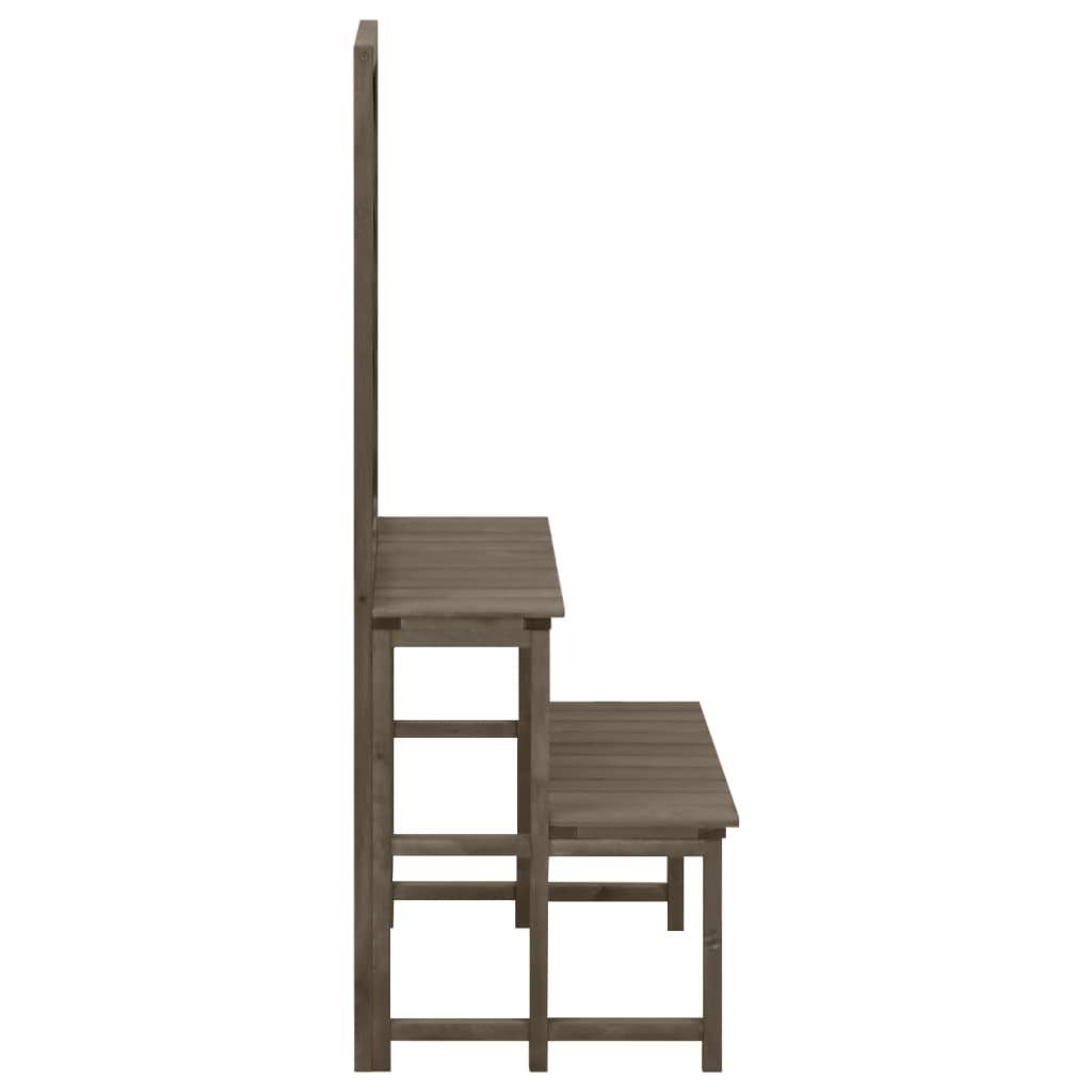 vidaXL Rankgitter NA Blumentreppe mit Rankgitter Grau 70x42x115cm Massivholz Tanne