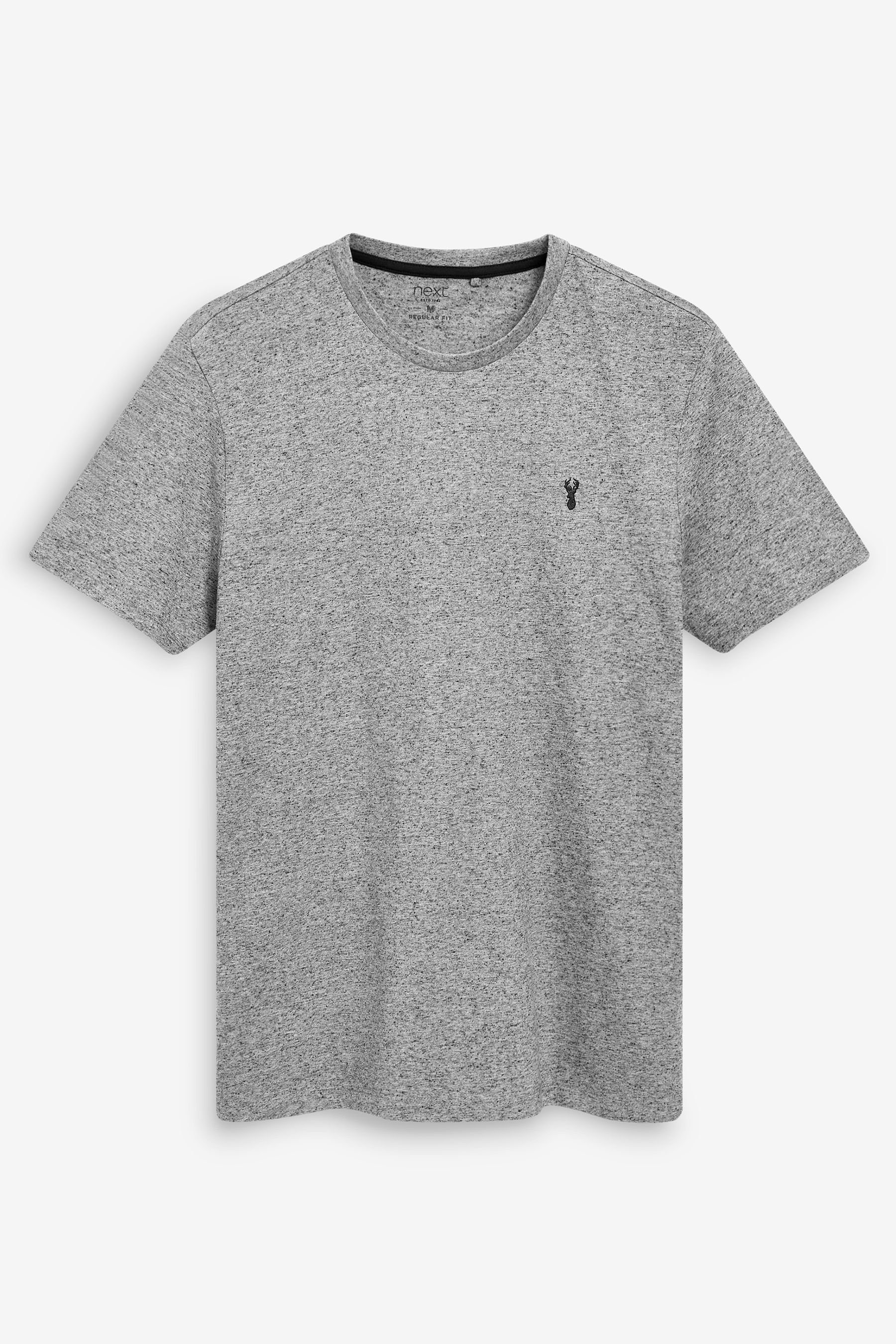 Next T-Shirt T-Shirt mit Hirschmotiv im Regular-Fit (1-tlg) Charcoal Grey
