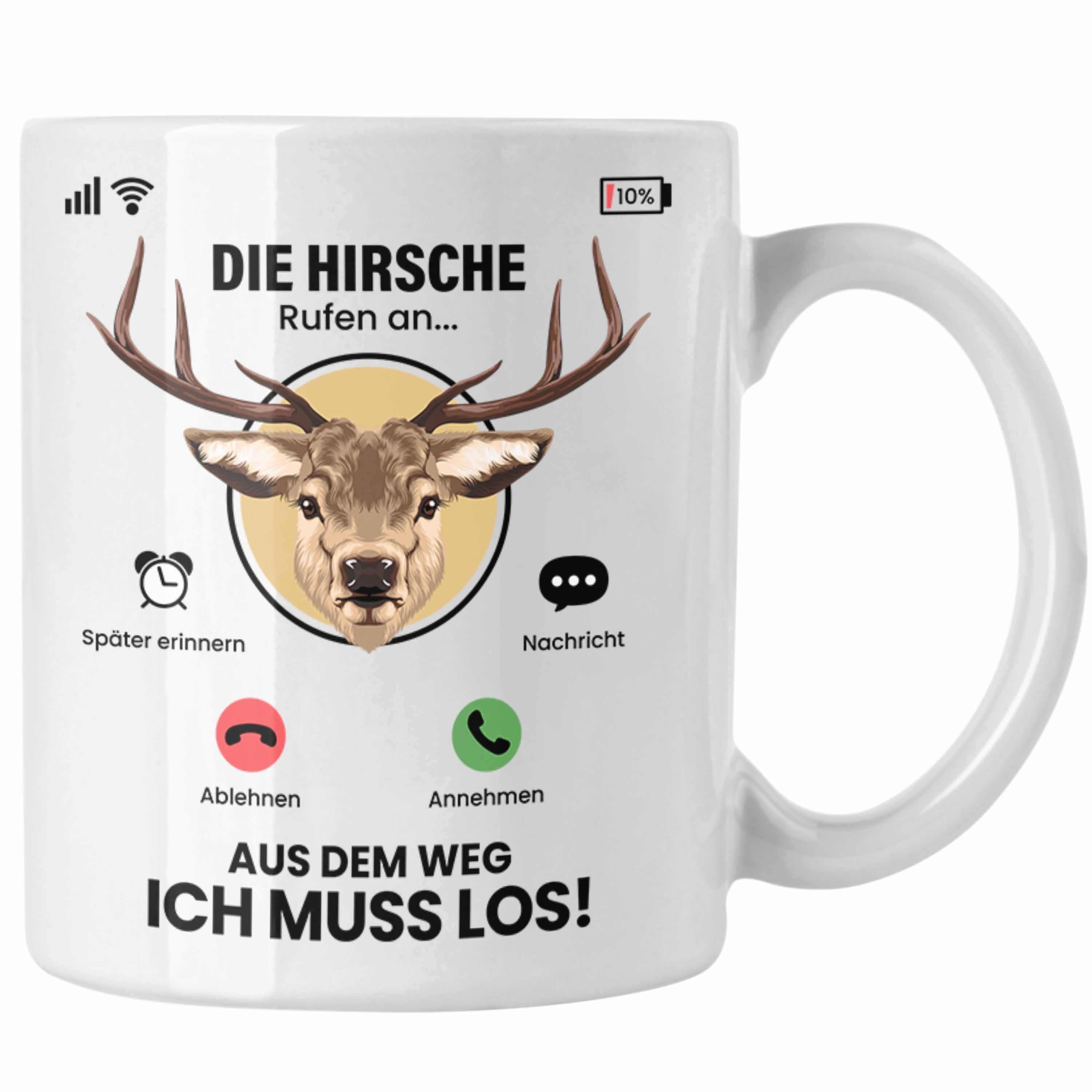 Trendation Tasse Die Hirsche Rufen An Tasse Geschenk für Hirsche Züchter Besitzer Gesch Weiss