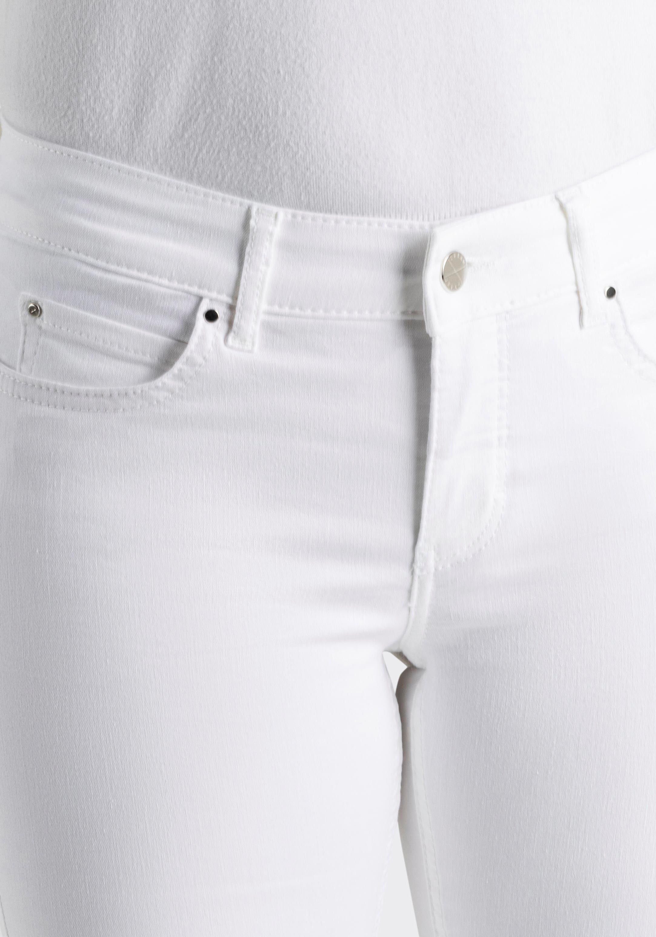 Dream perfekten MAC whitedeni sorgt Skinny Hochelastische Sitz Skinny-fit-Jeans Qualität den für