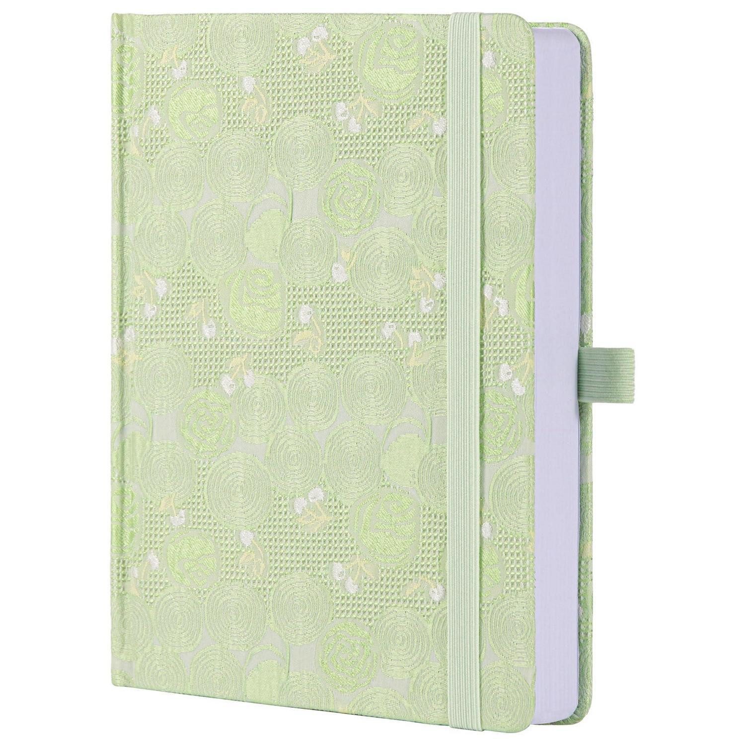 Tagebuch Notizbuch A5 Hardcover Blumen Lebensbaum Grün