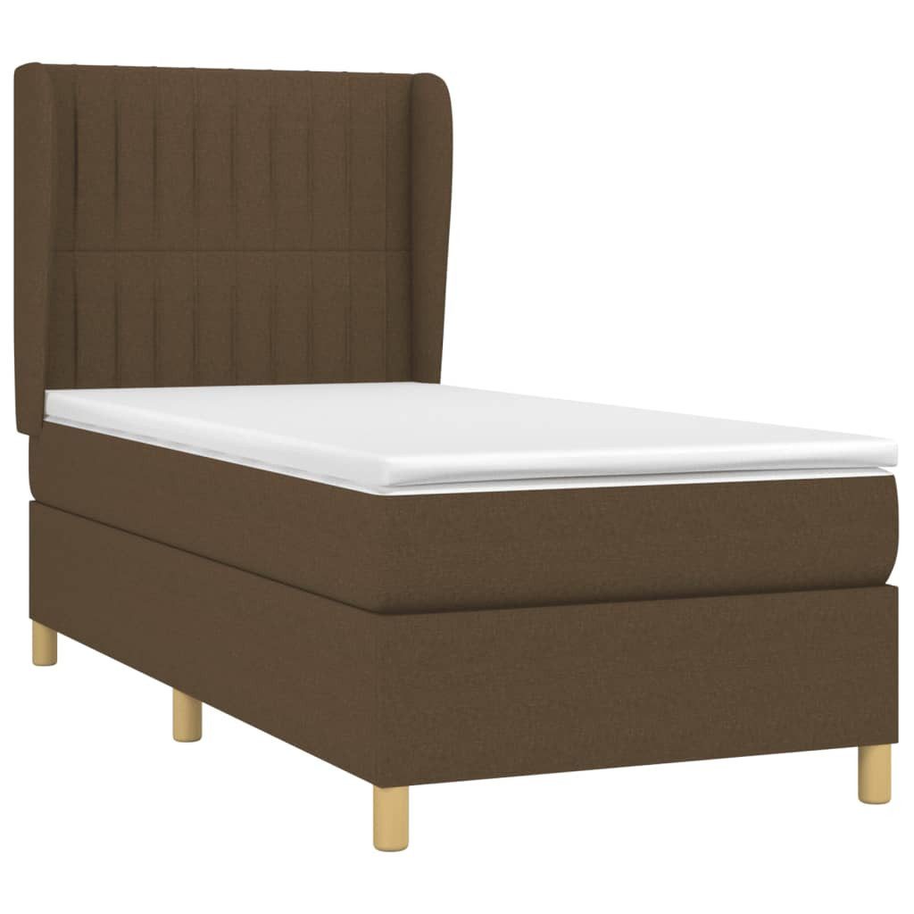 Bett Boxspringbett mit Matratze Dunkelbraun 90x190 cm Stoff
