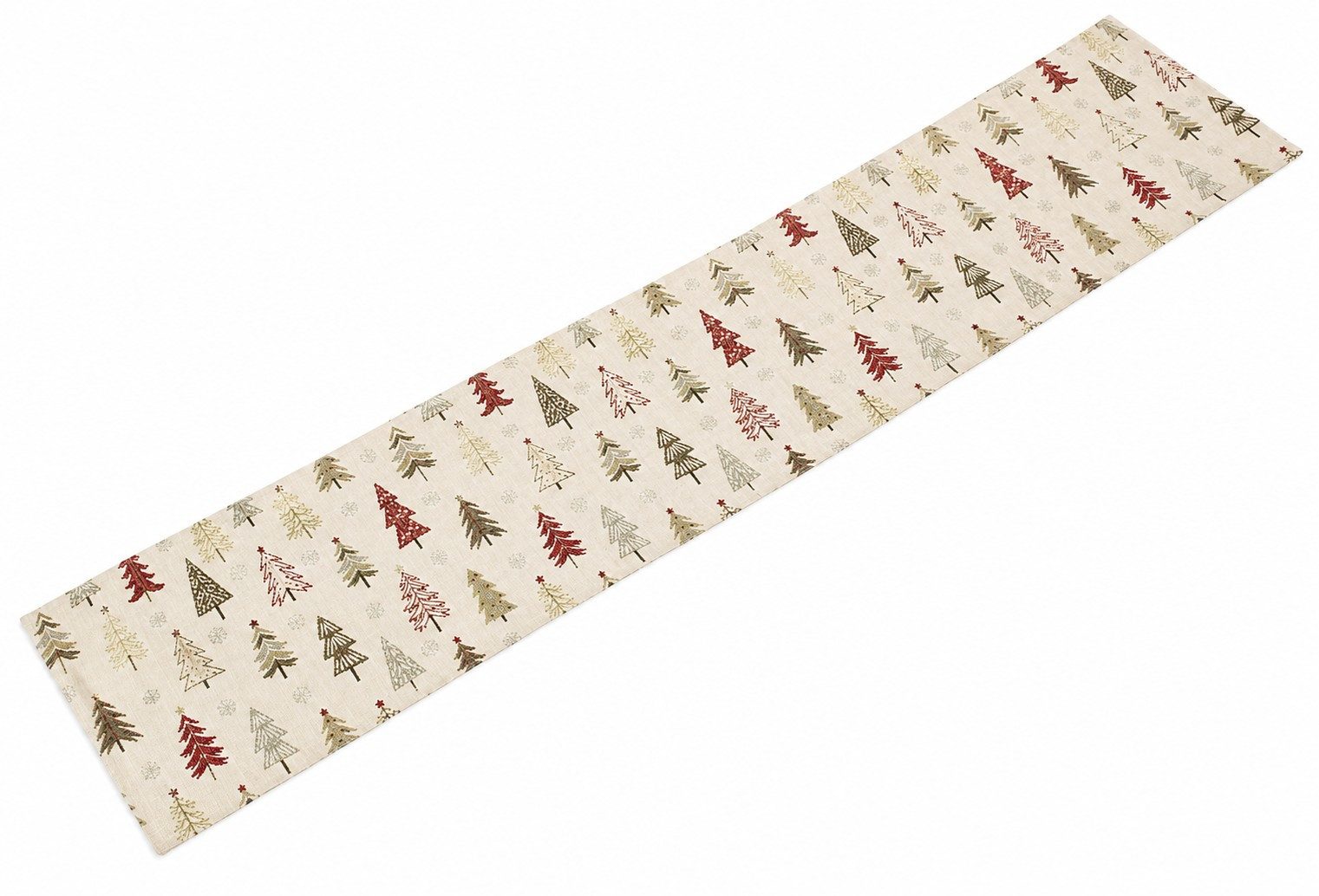 Wurm Tischläufer Weihnachts-Tischläufer Tannenwald Creme 183 x 33 cm mit Stickerei