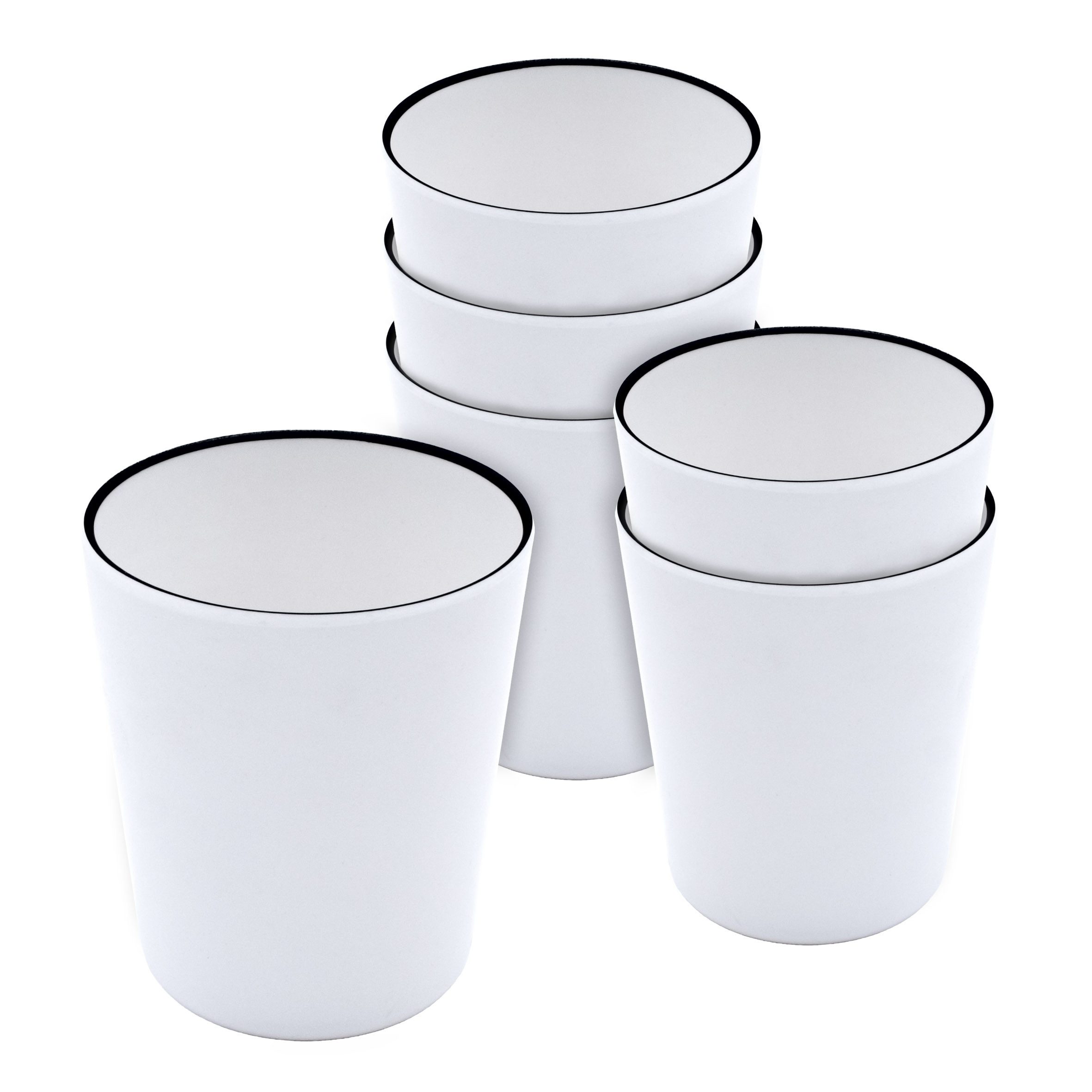 Melamin Geschirr-Set Für 6 Personen – Teller & Schalen Mit Violettem Rand | Outdoor-tauglich