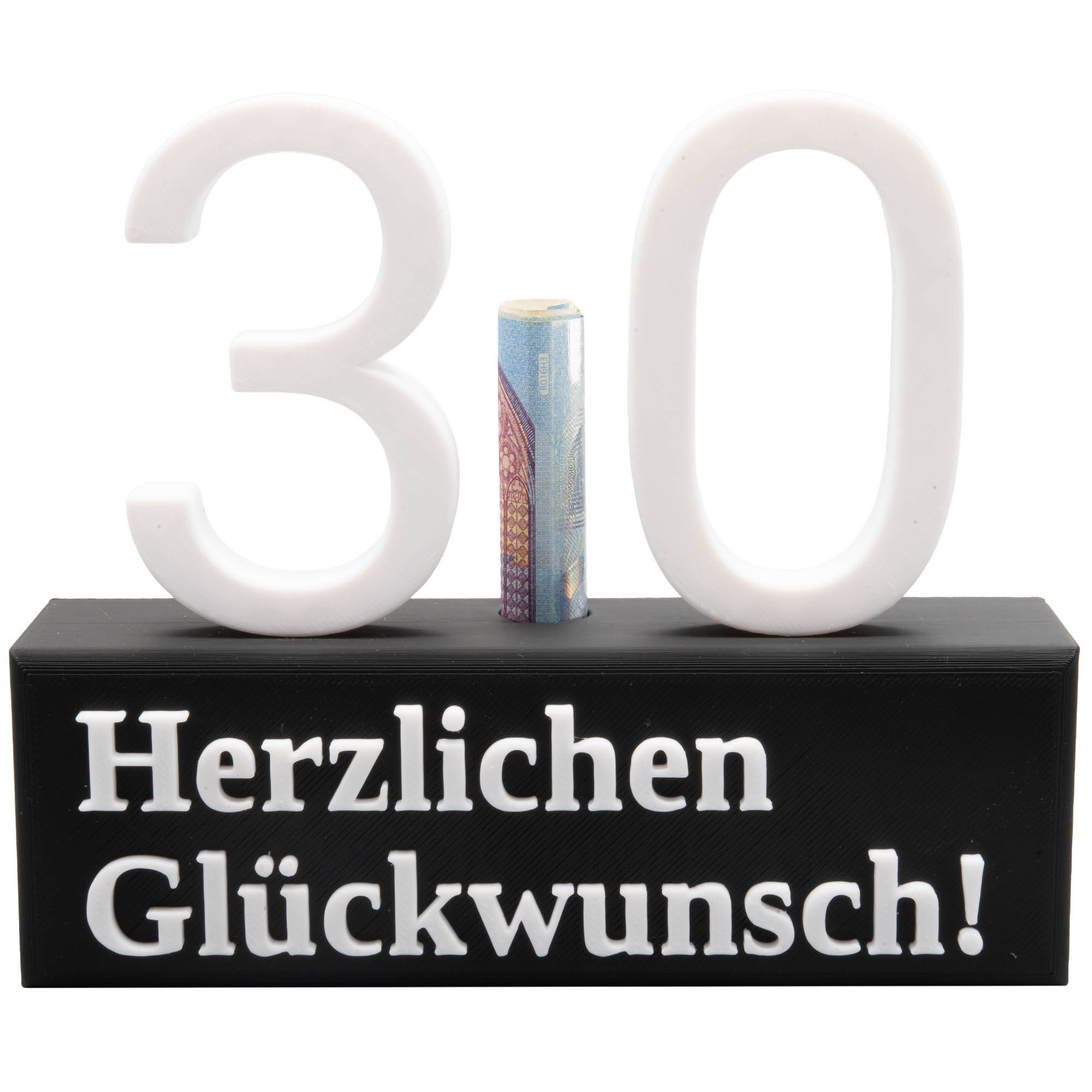 TSB Werk Geschenkbox 30. Geburtstag Geschenk Jubiläum 30 Hochzeit, Geschenkidee, Zahlenständer, Dreißig