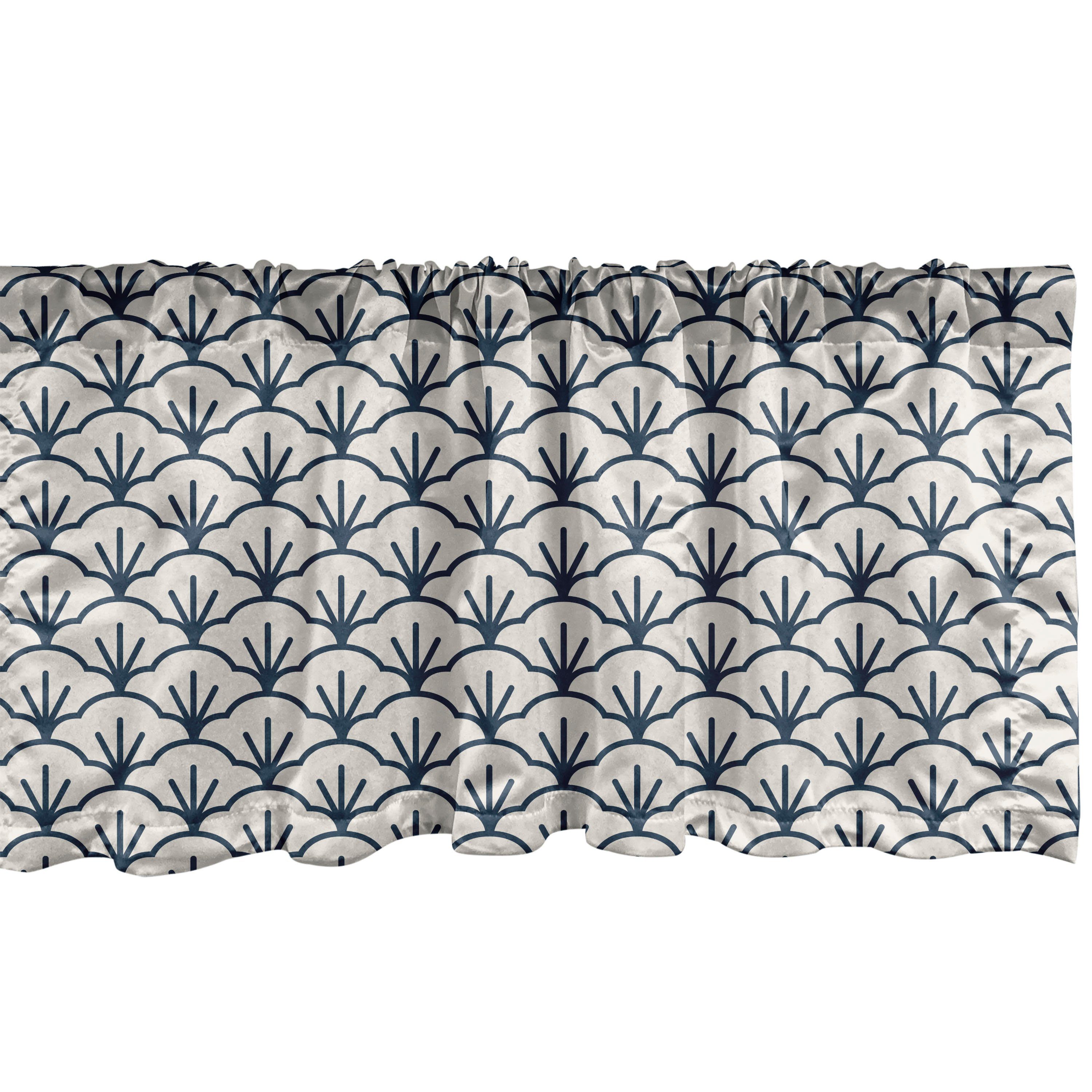 Scheibengardine Vorhang Volant für Küche Schlafzimmer Dekor mit Stangentasche, Abakuhaus, Microfaser, Art Deco Eastern Cloud-Motiv