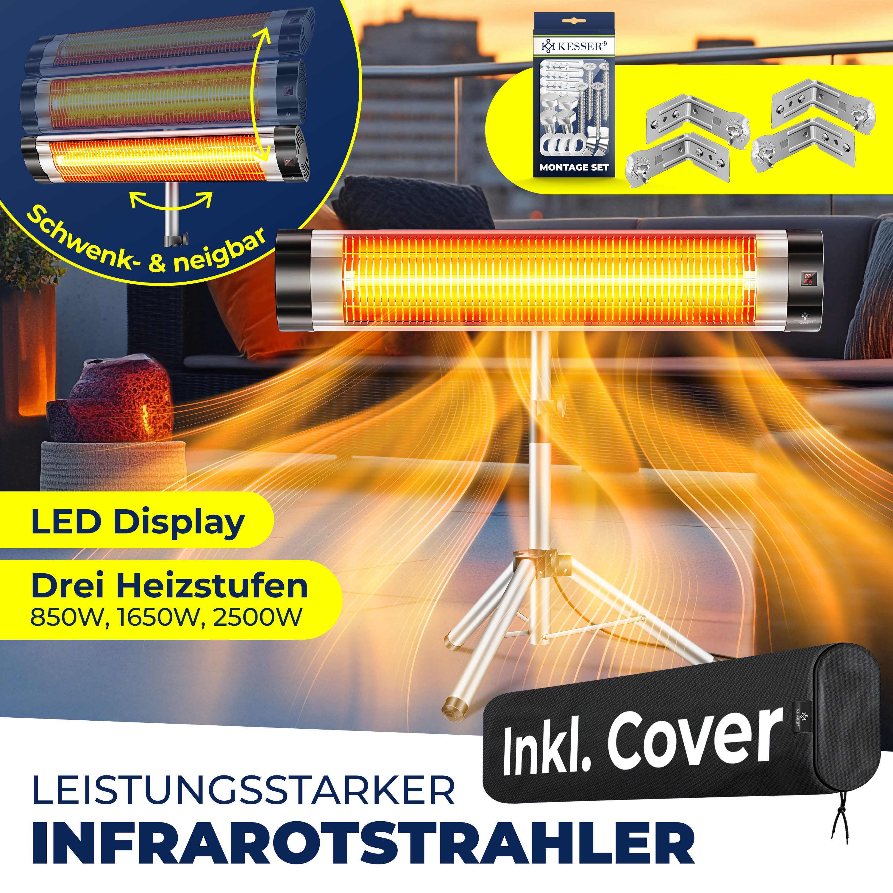 KESSER Infrarotstrahler, 2500 W, Infrarotstrahler Heizstrahler günstig online kaufen