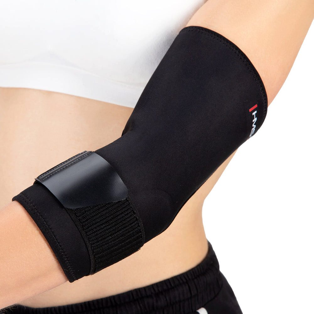 HMS Ellenbogenbandage Ellenbogenstütze Armbandage Tennisarm (Spar-Set, 1-tlg., 23,5 cm atmungsaktiv), Pelotte, Klettverschluss, atmungsaktiv, elastisch