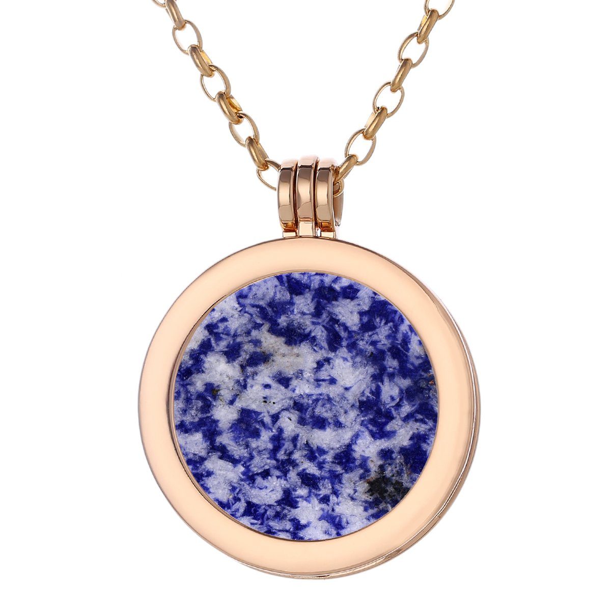 Kette mit Anhänger Halskette gold mit Chakra Scheibe 33 mm