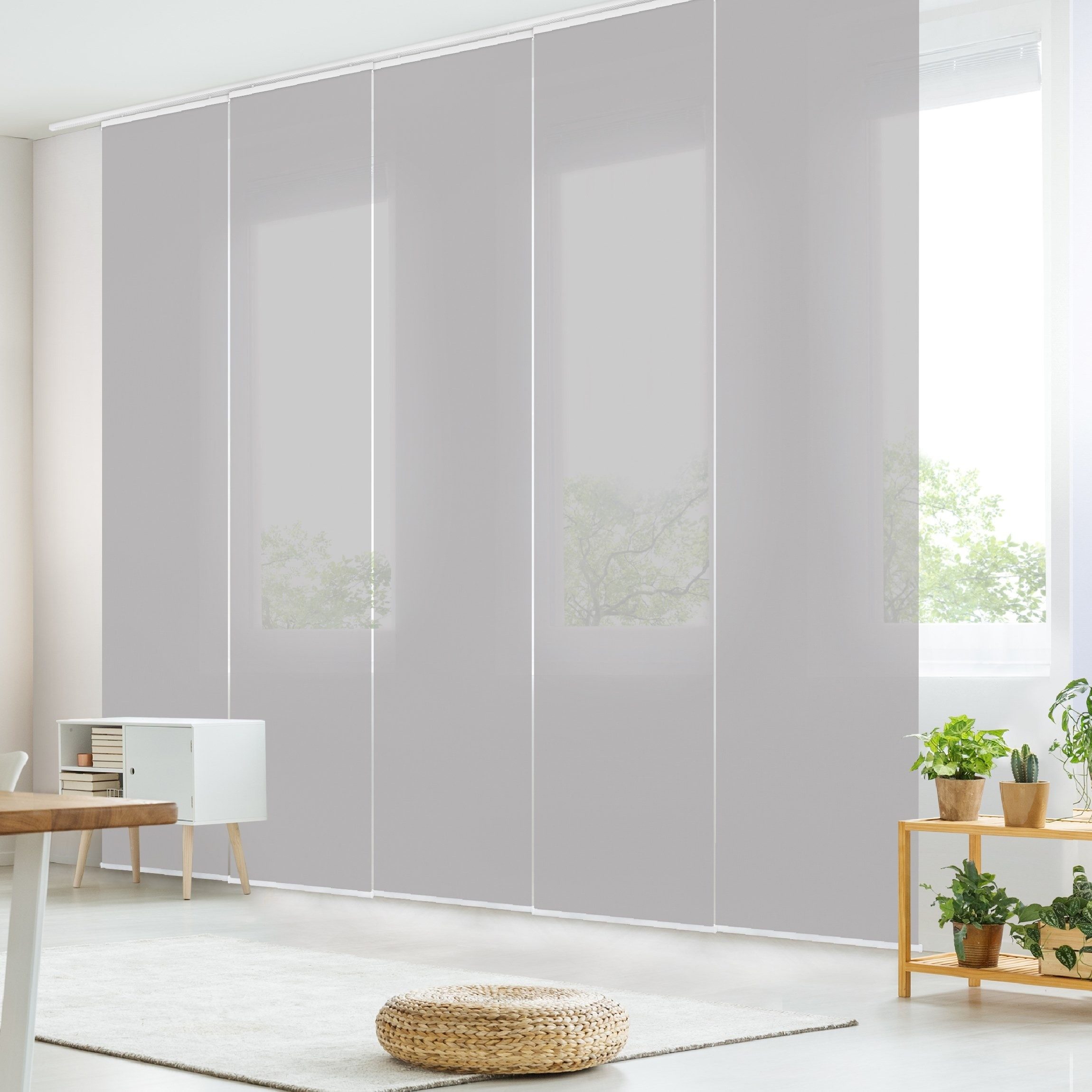 Bilderdepot24 Schiebegardine modern Flächenvorhang blickdicht Achatgrau, günstig online kaufen