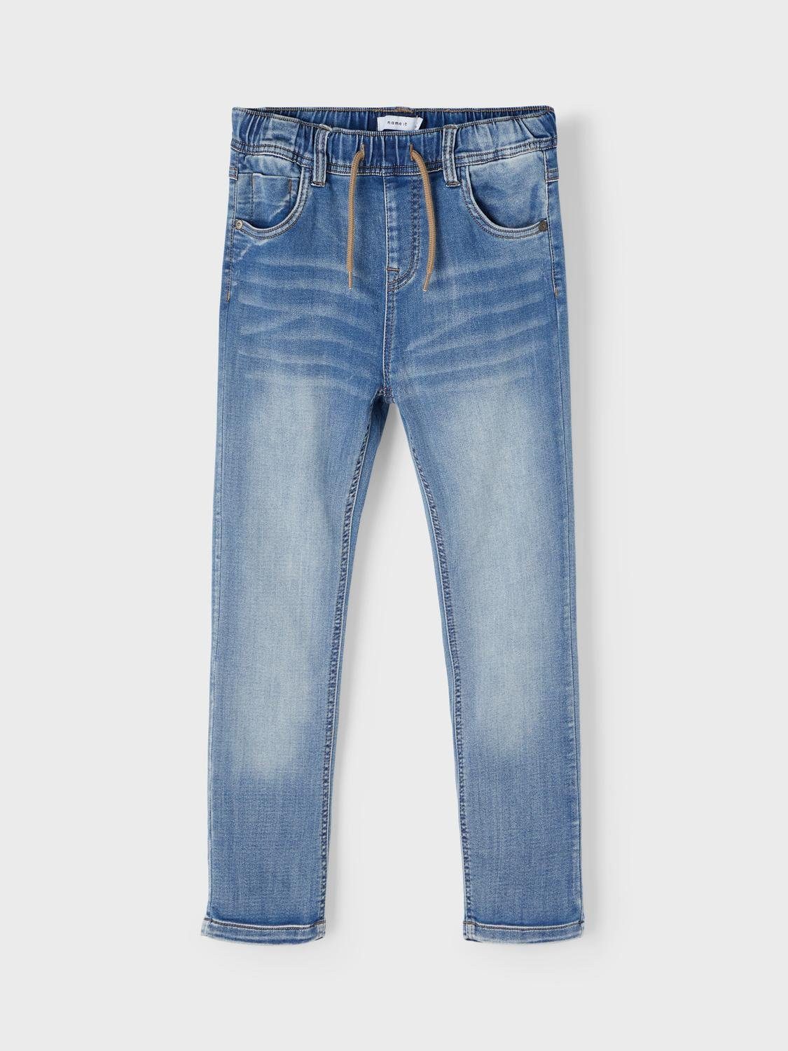 Name It Schlupfjeans NKMROBIN DNMTHAYER SWE lässig geschnitten, Denim, Abriebeffekte, angesetztes Bündchen