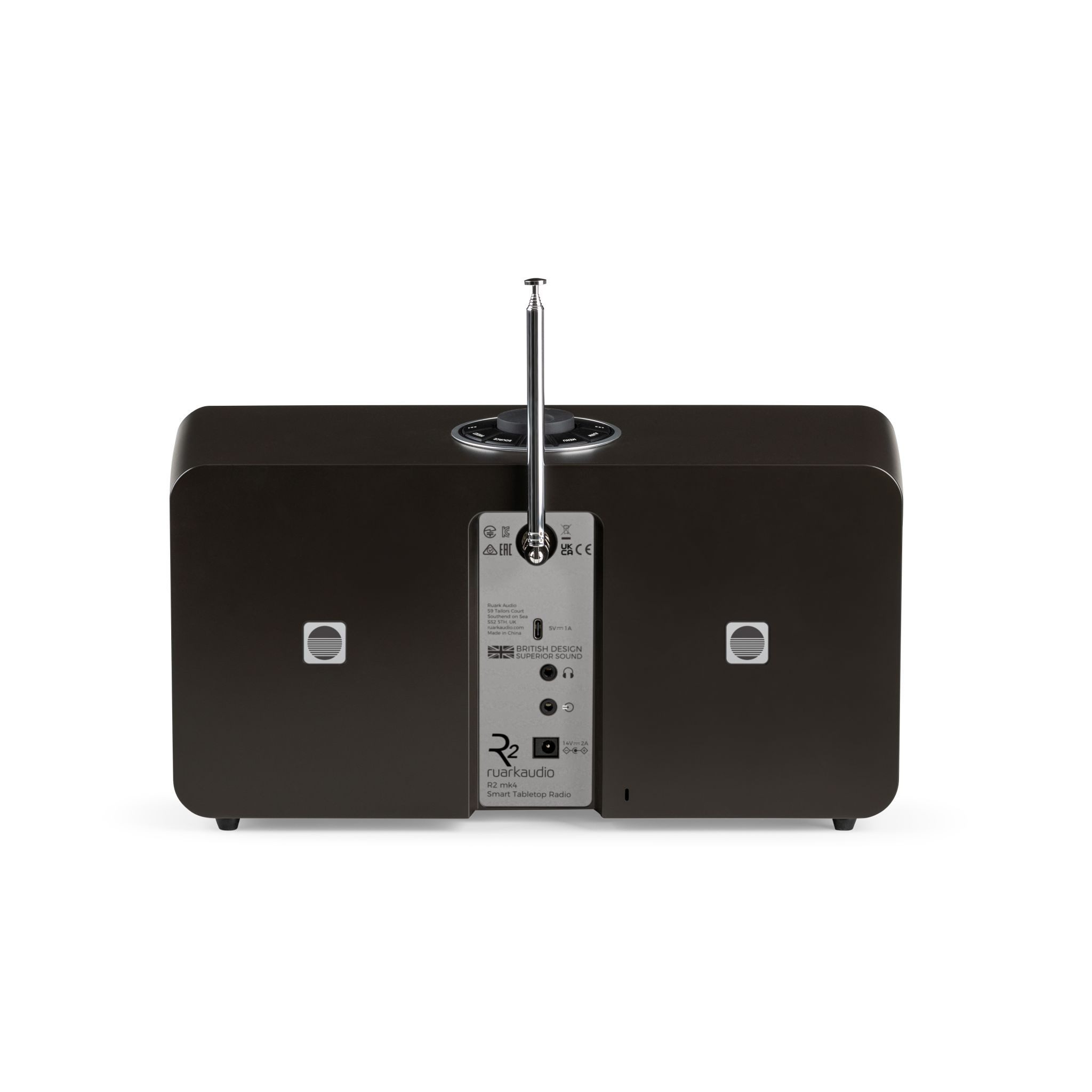 ruark audio ruarkaudio R2 Mk4 Smart Tabletop Radio Espresso Digitalradio (DAB) (Bluetooth 5, SmartRadio-Tuner, Wi-Fi-Streaming, Fernbedienung, USB-C)