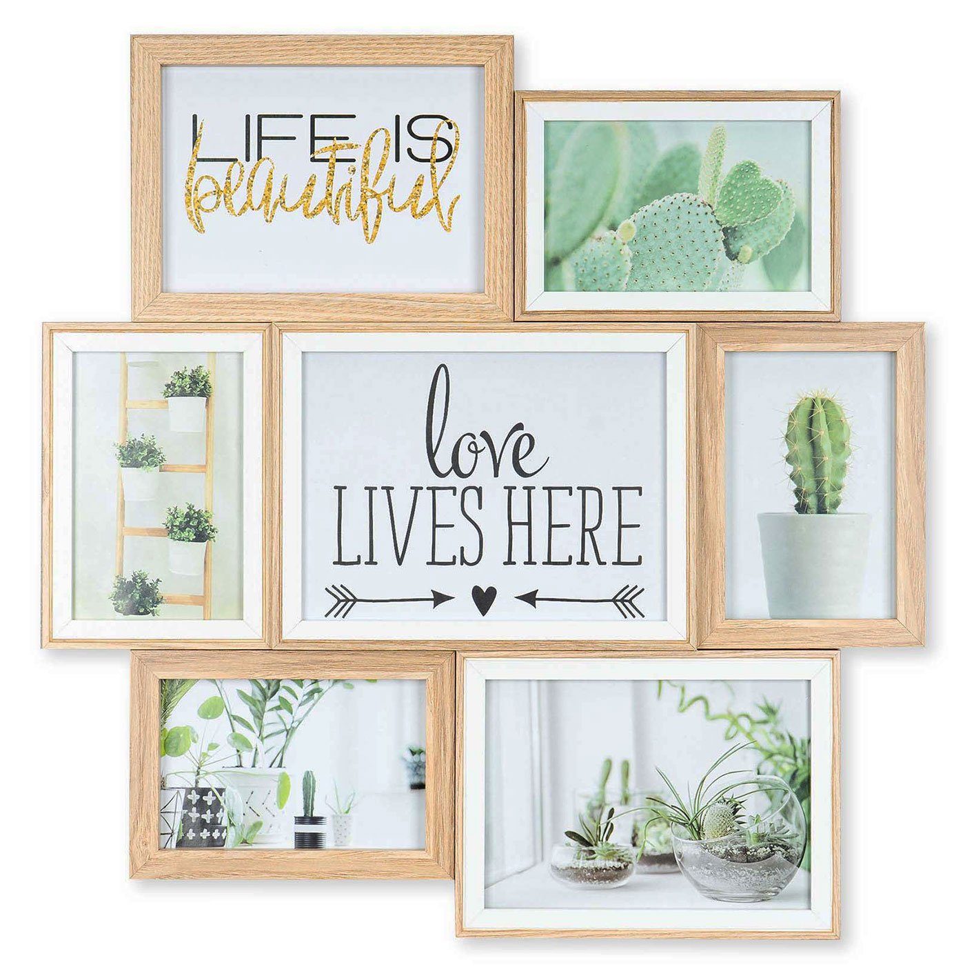 Levandeo® Bilderrahmen Collage, Bilderrahmen Collage B x H 46x47cm 7 Fotos günstig online kaufen