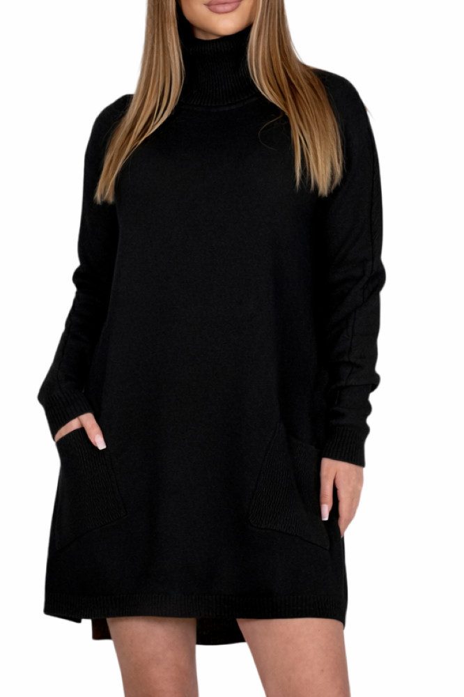 Mississhop Strickkleid Damen Strickkleid A-Linien Kleid mit Rollkragen und günstig online kaufen