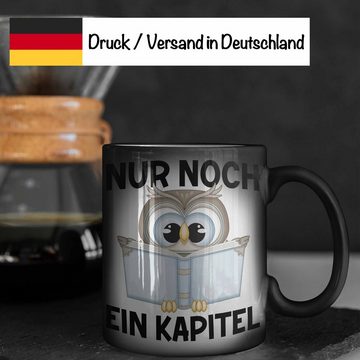 Trendation Tasse Trendation - Lesen Farbwechsel Tasse Leseratte Geschenkidee Buch Leser Zaubertasse mit Spruch Bücherwurm Nur Noch Ein Kapitel, Farbwechsel