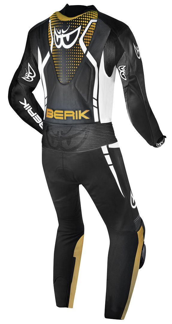 Berik Motorradkombi PRO perforierte 1-Teiler Lederk RSF-TECH Motorrad Black/White/Bronze