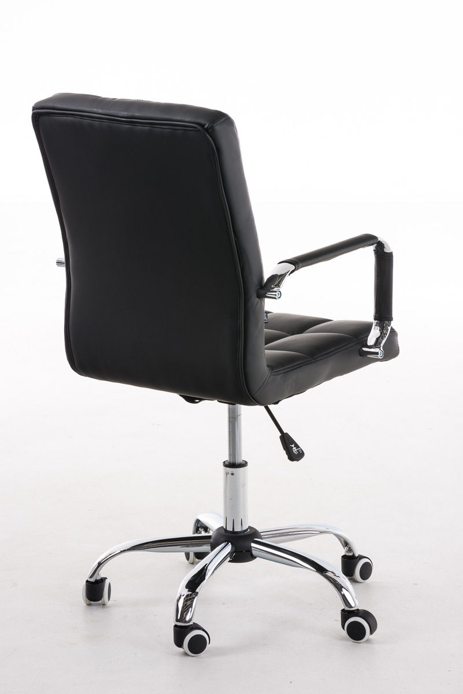 Metall (Schreibtischstuhl, Chefsessel), Sitzfläche: Gestell: bequemer Bürostuhl Rückenlehne Kunstleder V2 TPFLiving - Konferenzstuhl, Deal mit chrom Drehstuhl, schwarz