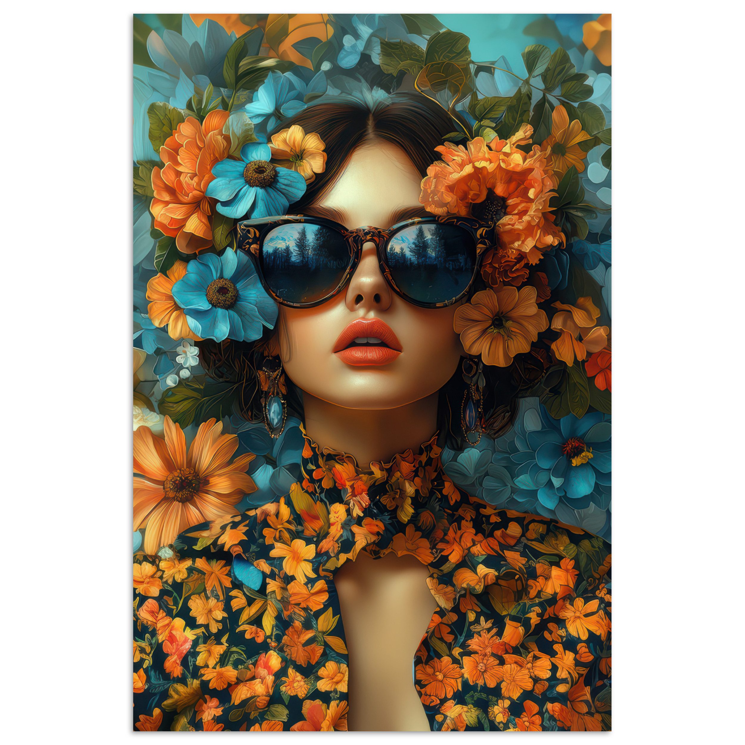 MuchoWow Poster Frau - Blumen - günstig online kaufen
